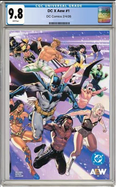 DC x AEW #1 – CGC Graded 9.8 Cover E Foil Wraparound - Dad's Comic