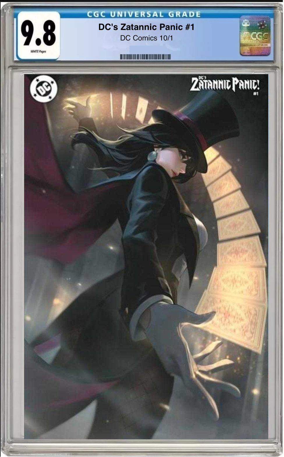 Comic book cover of DCS Zatannic Panic #1 Sean Raiko Tay Card Stock Cover with CGC grading label