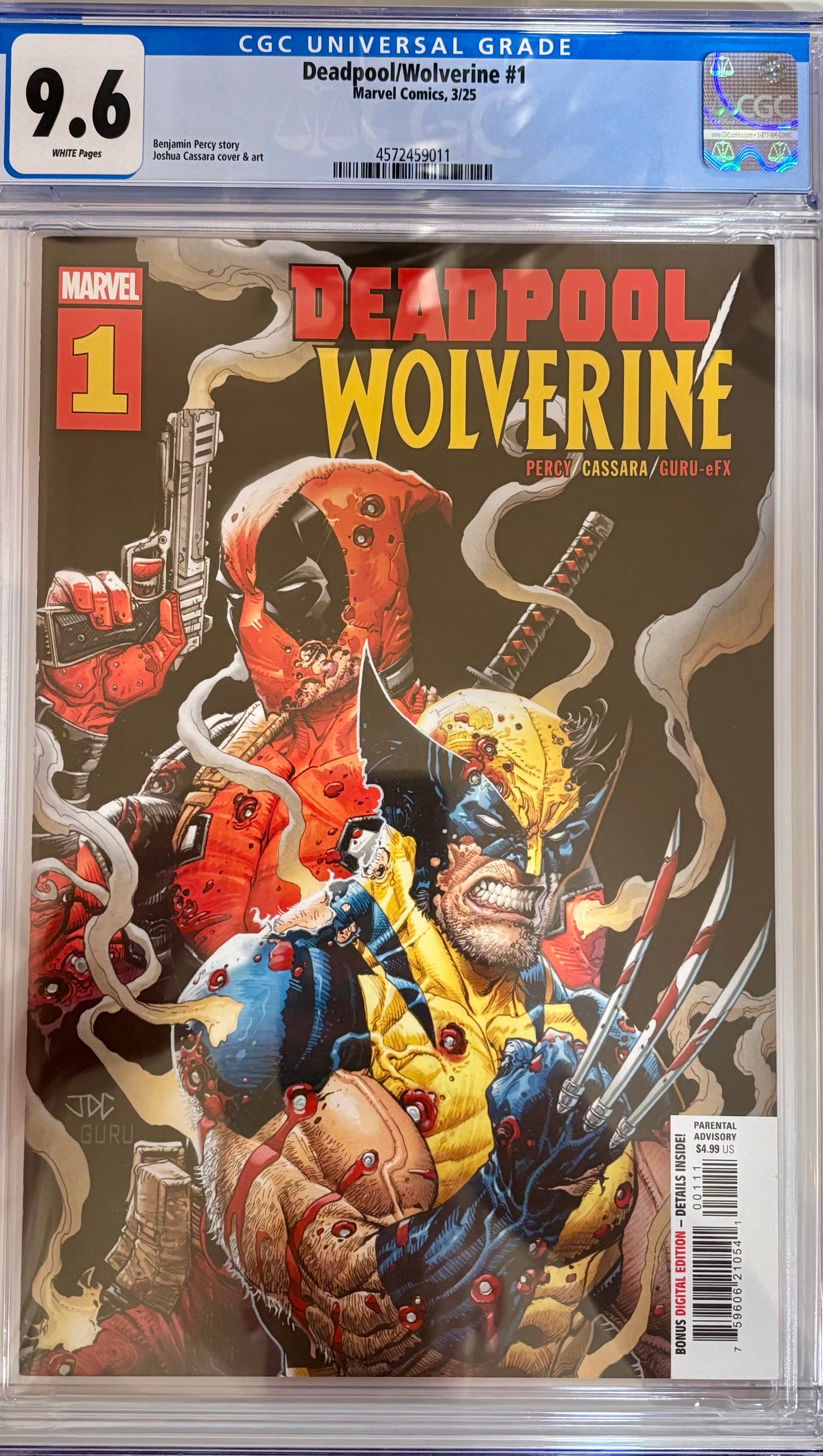 Deadpool/Wolverine #1 main cover comic book with CGC 9.6 grading label