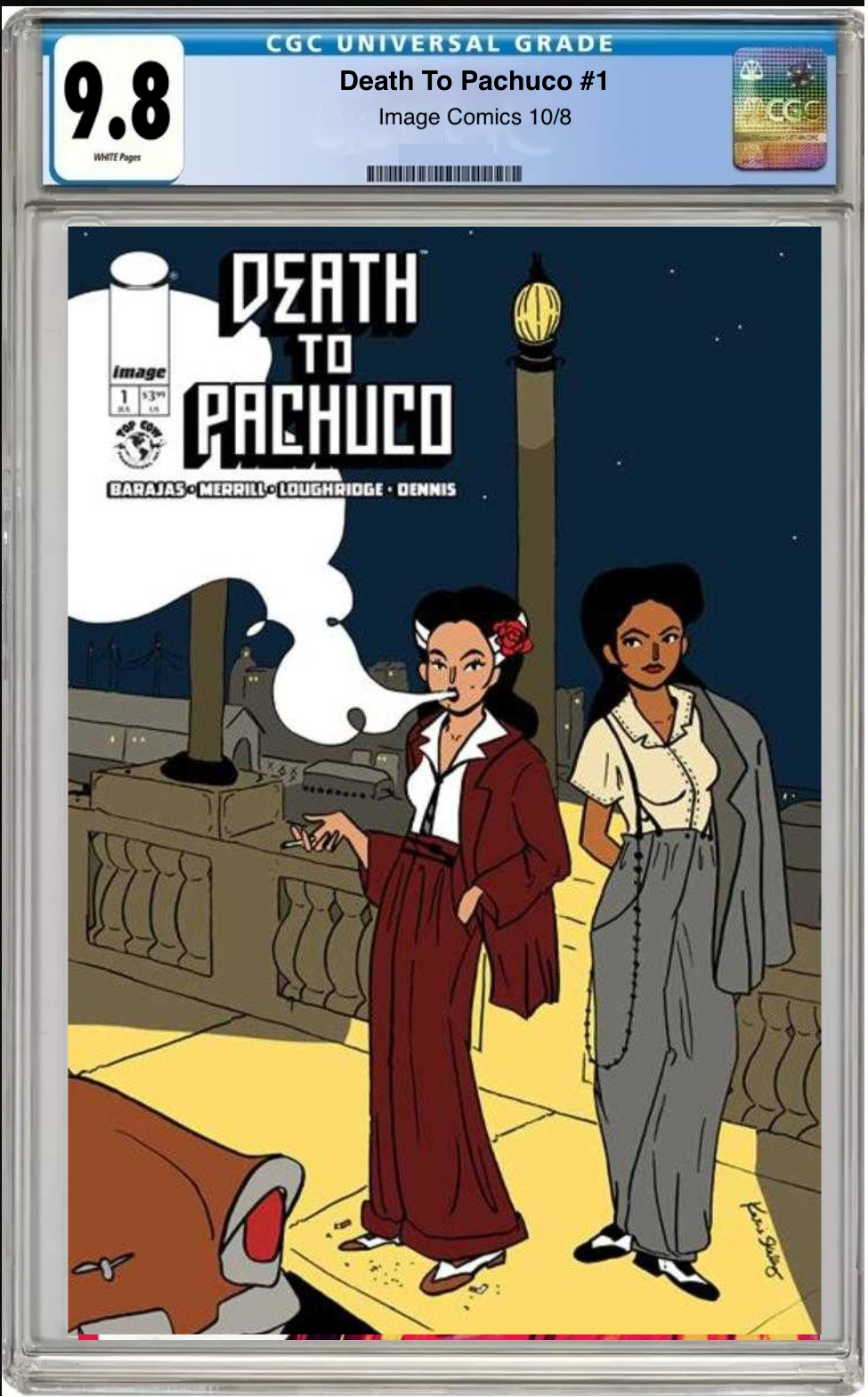 Comic book cover of Death to Pachuco #1 Cover B with CGC grading label.