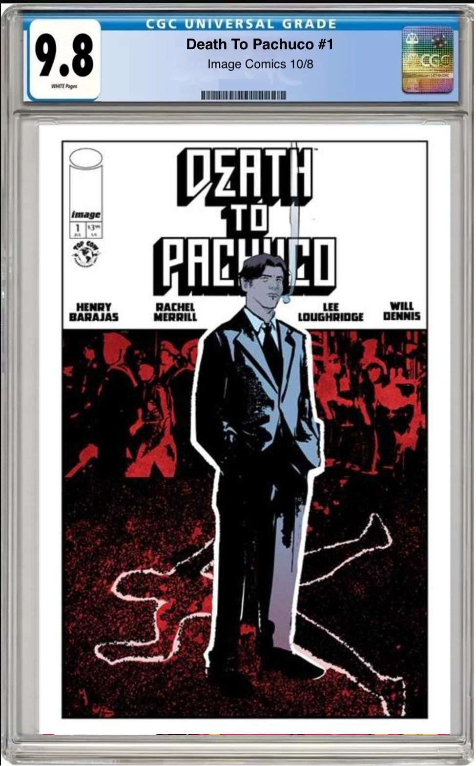Comic book cover of Death to Pachuco #1 Cover C with CGC grading label.
