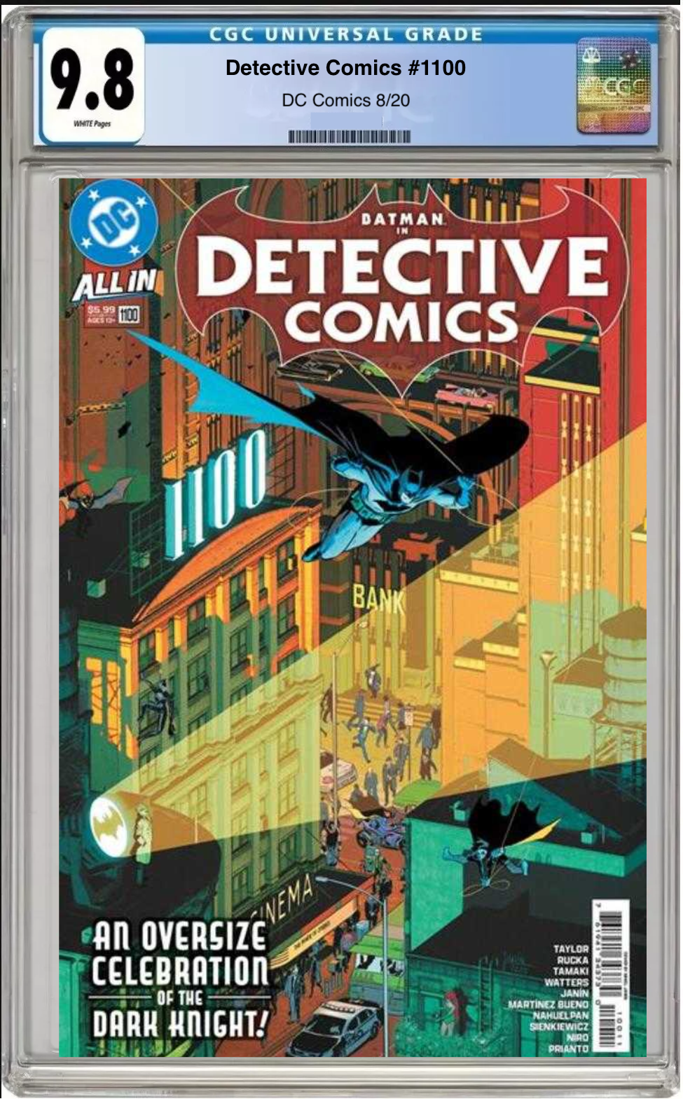 Comic book cover of Detective Comics #1100 Main Cover with CGC grading label.
