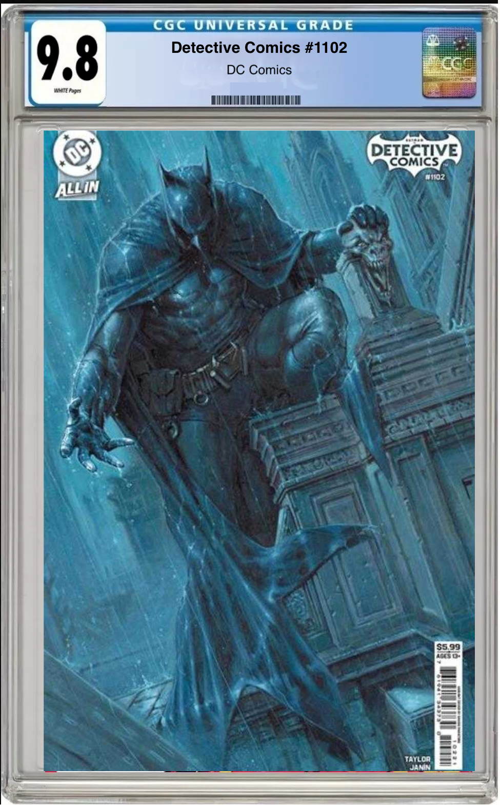Comic book cover of Detective Comics #1102 Cover B with CGC 9.8 grading label.