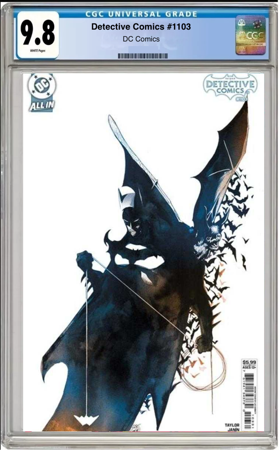 Comic book cover of Detective Comics #1103 Lee Garbett Card Stock Cover with CGC grading label.