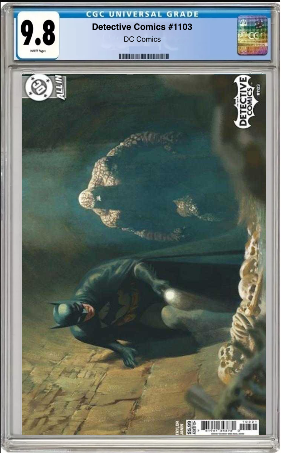 Comic book cover of Detective Comics #1103 Smallwood Card Stock Cover with CGC grading label.