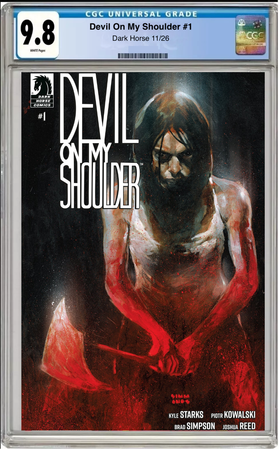 Comic book cover of Devil on My Shoulder #1 Cover B with CGC grading label.