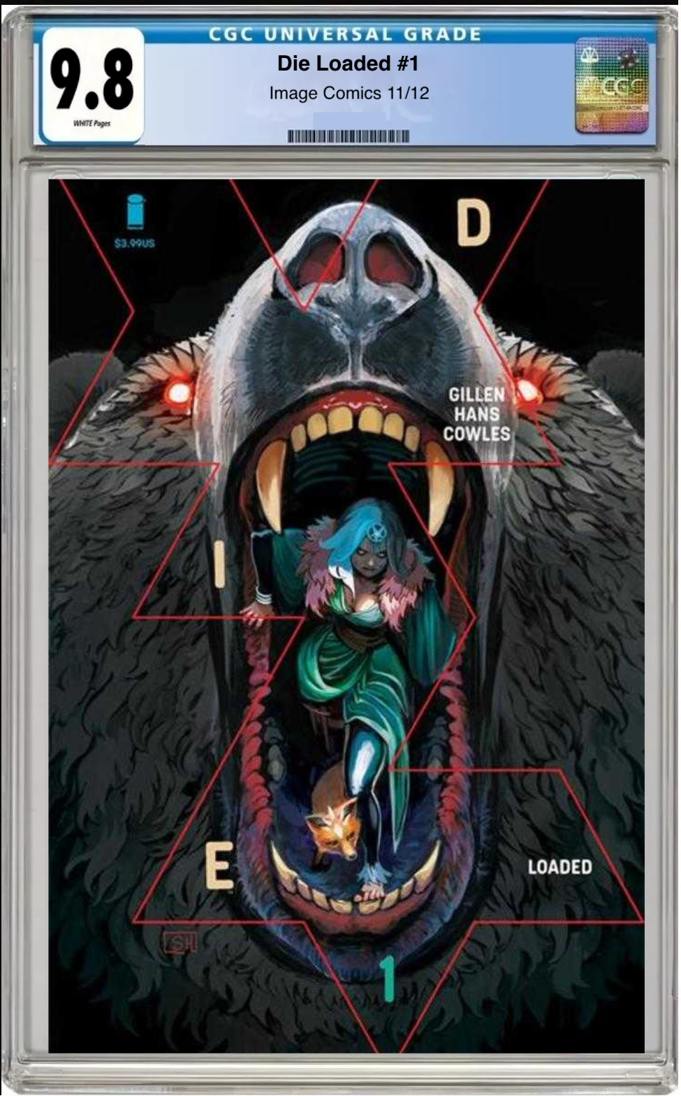 Die Loaded #1 CGC 9.8 Main Cover comic book.