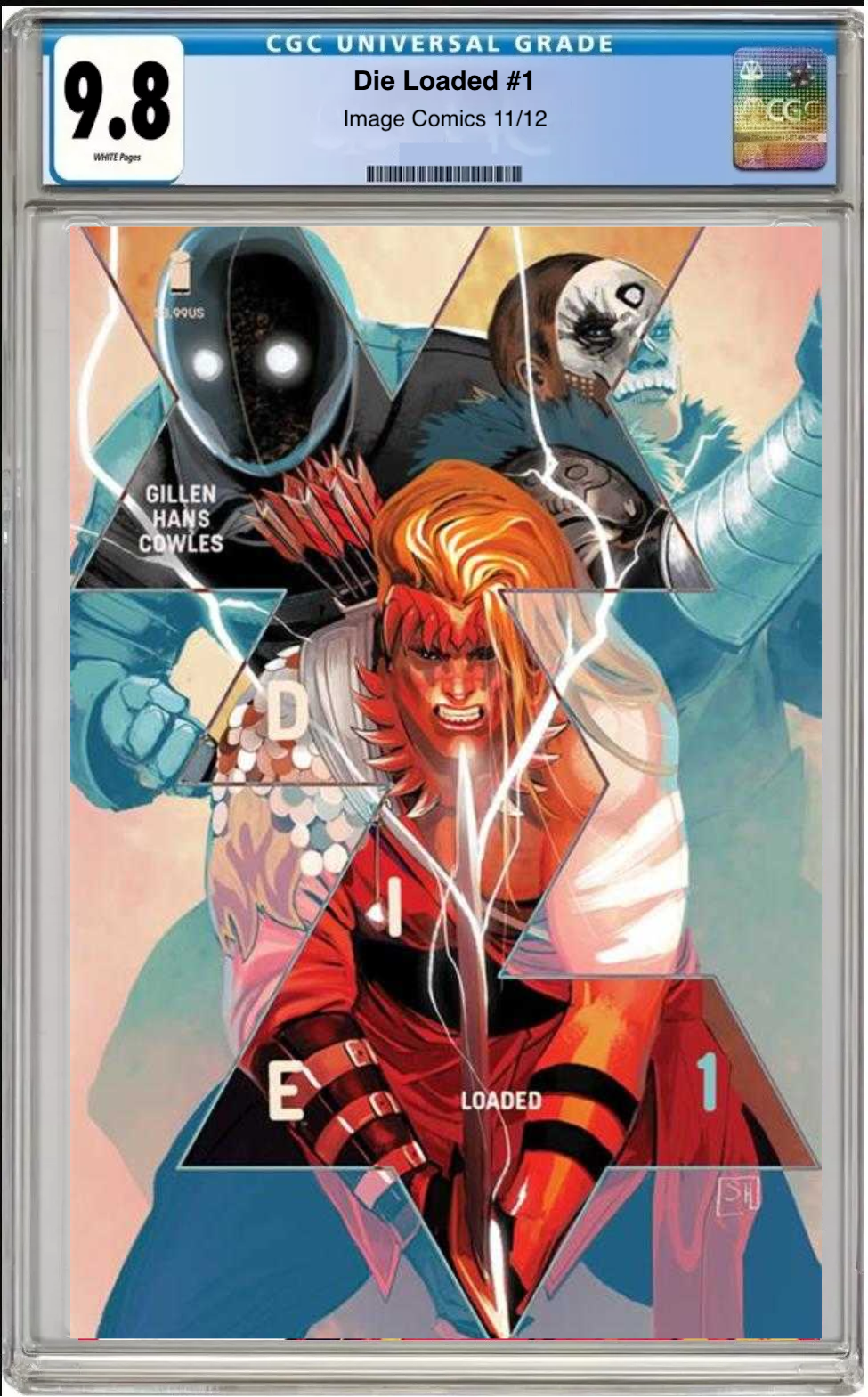Die Loaded #1 CGC 9.8 Stephanie Hans Youngblood Team-Up Cover comic book.