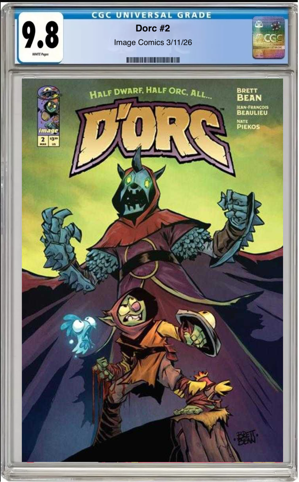 Comic book cover of D'orc #2 Cover A with CGC grading label.