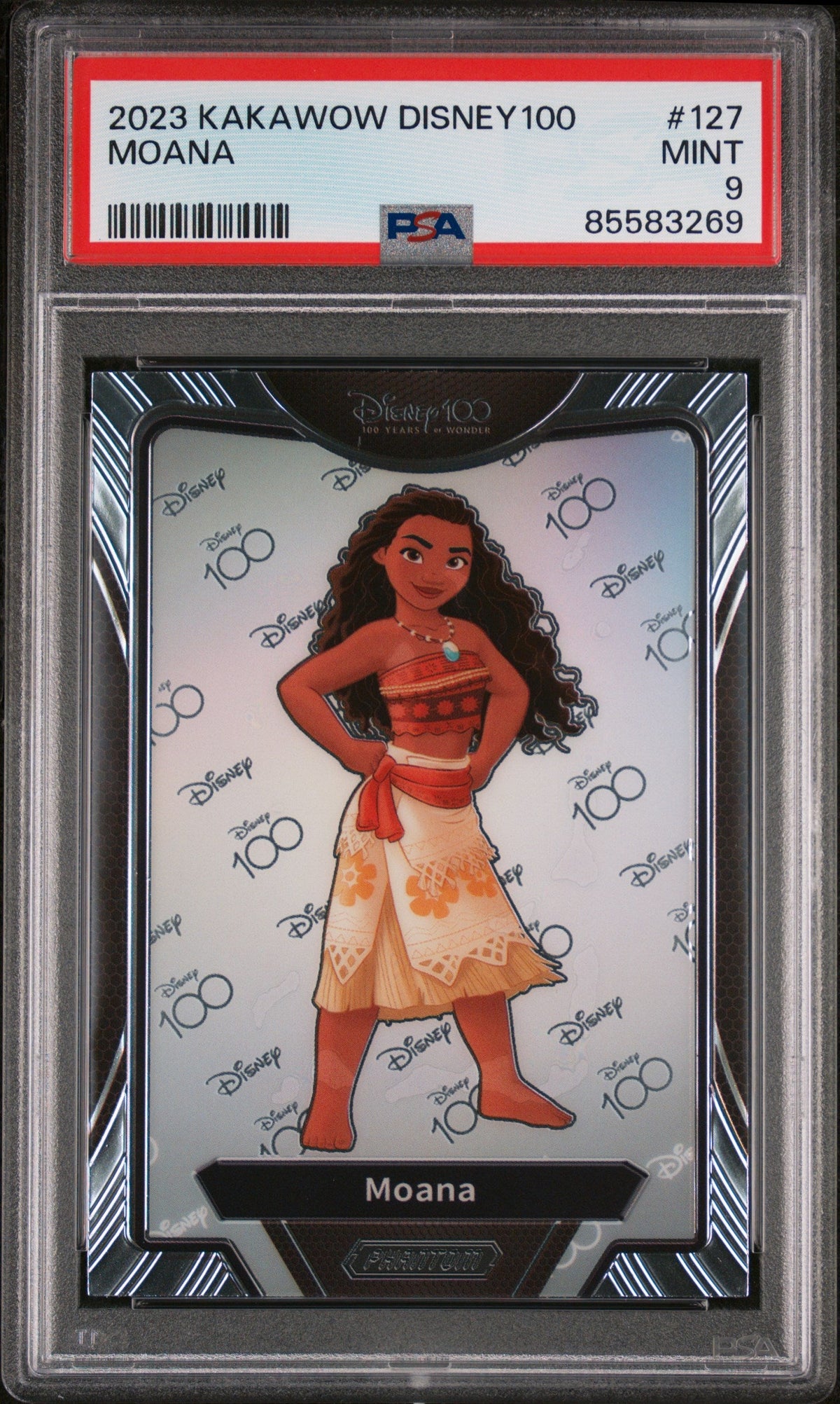 2023 KAKAWOW PHANTOM DISNEY 100 WONDROUS CHARACTER MOANA 127 PSA 9