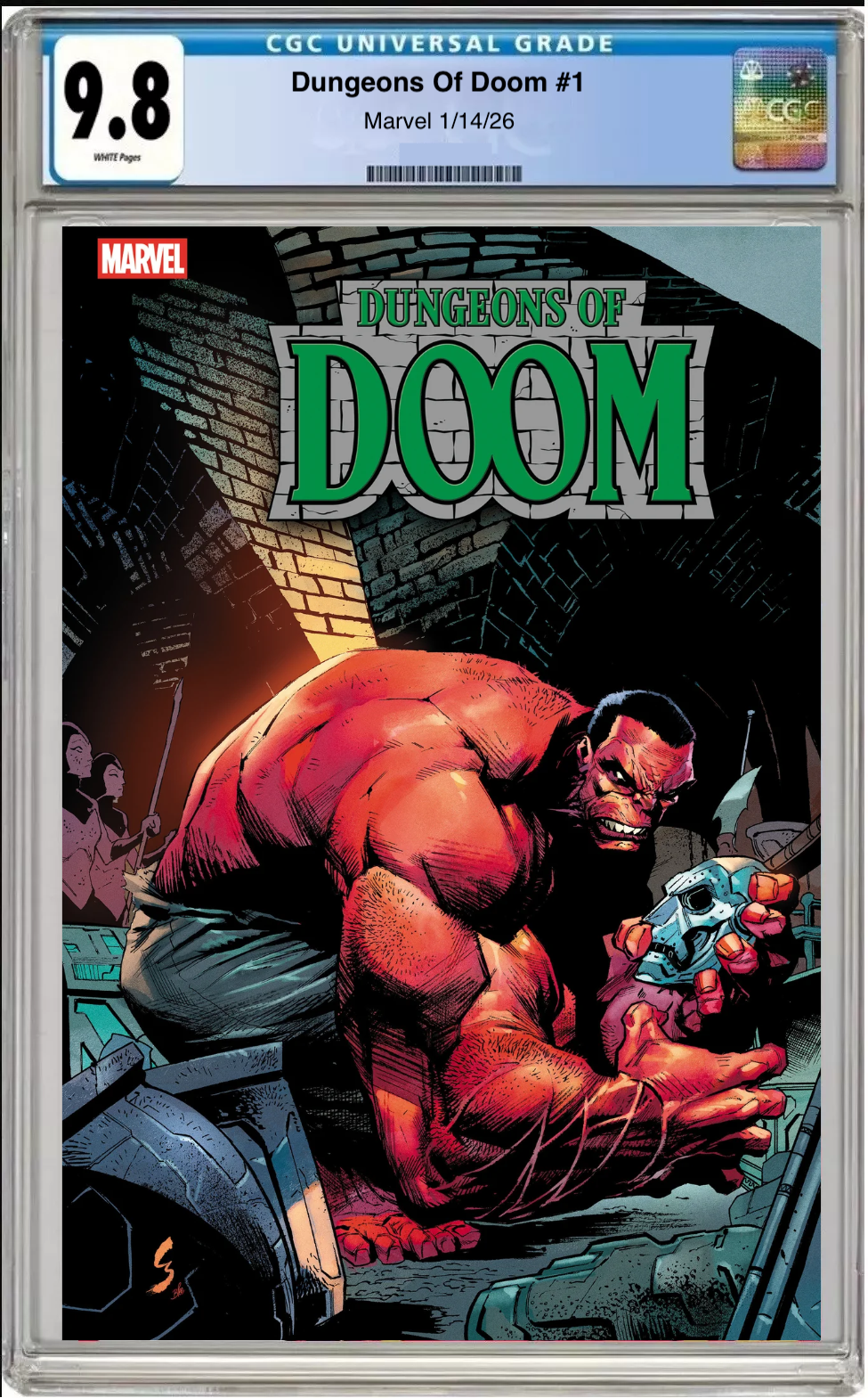 Comic book cover of Dungeons of Doom #1 Geoff Shaw Cover with CGC grading label.