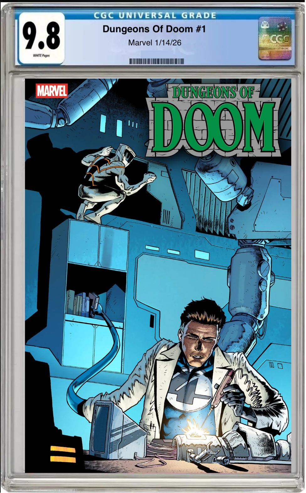 Comic book cover of Dungeons of Doom #1 Justin Mason Foreshadow Cover with CGC grading label.