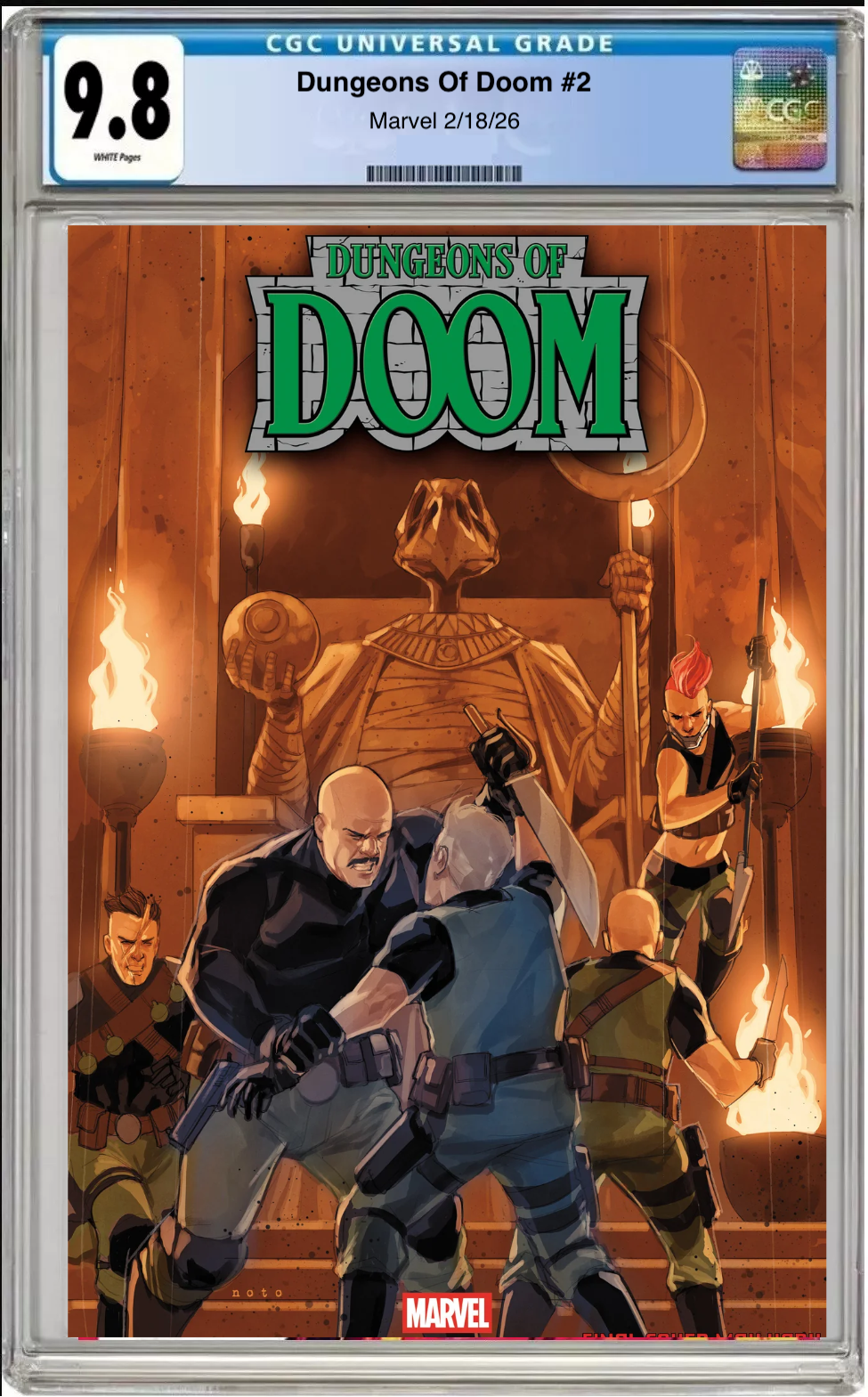 Comic book cover of Dungeons of Doom #2 Phil Noto Cover with CGC grading label.

