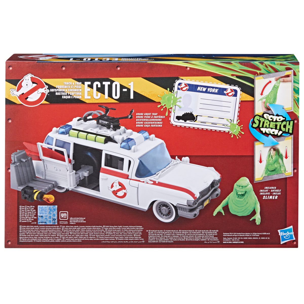 Ghostbusters Track &amp; Trap Ecto-1 Toy Vehicle with Fright Features Ecto-Stretch Tech Slimer