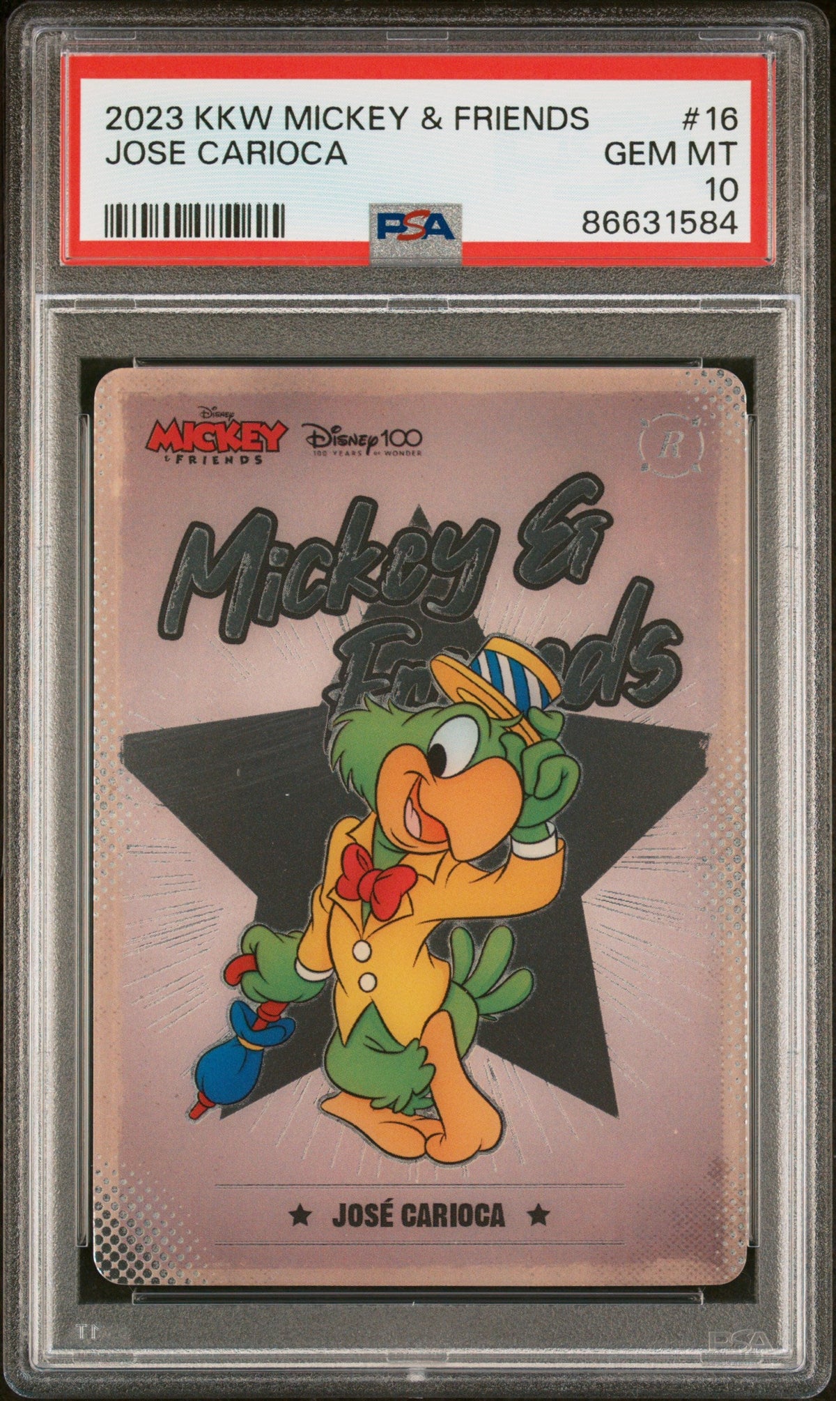 2023 KAKAWOW HOTBOX MICKEY &amp; FRIENDS CHEERFUL TIMES JOSE CARIOCA 16 PSA 10