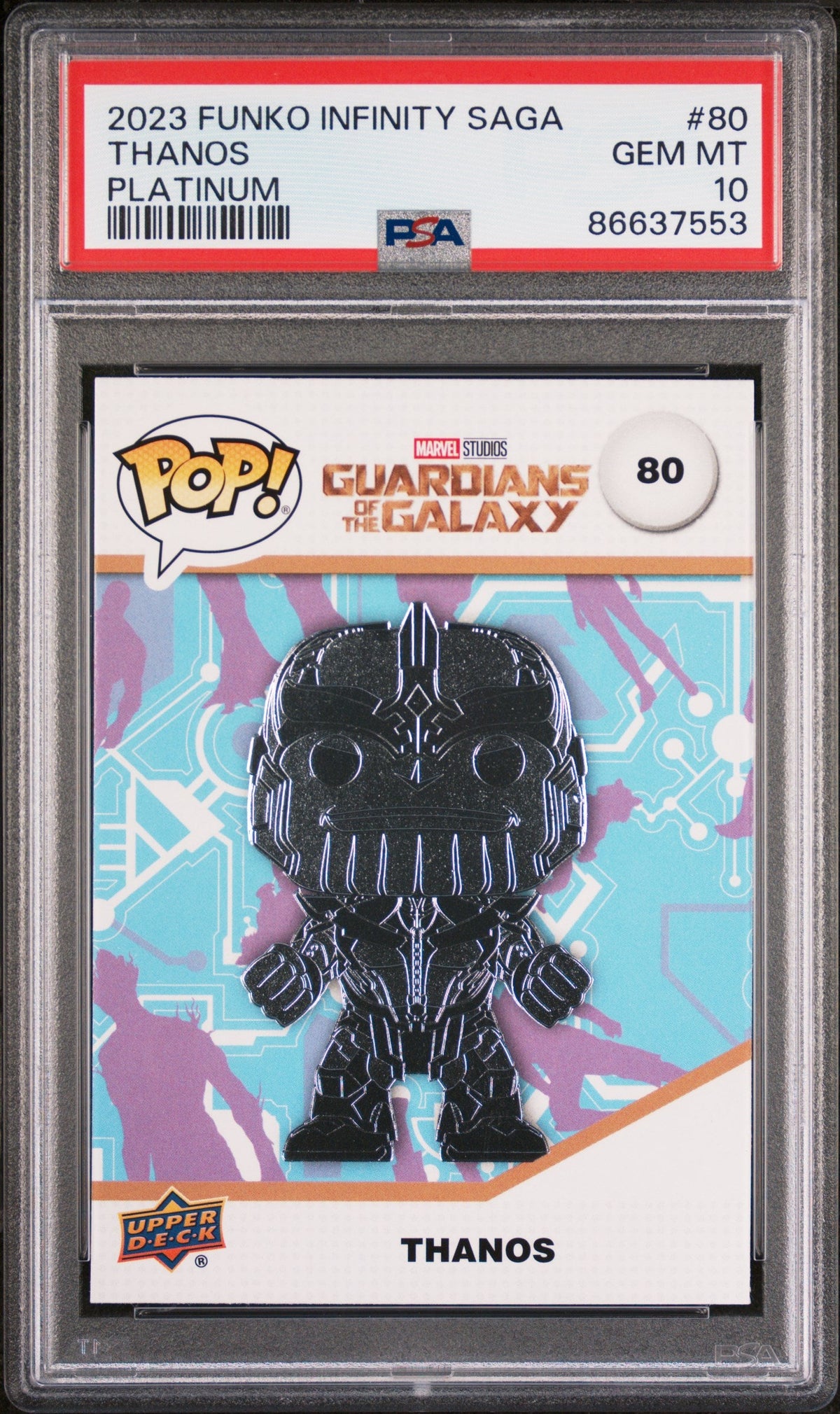 2023 UPPER DECK FUNKO POP MARVEL  THANOS PLATINUM #80  PSA 10