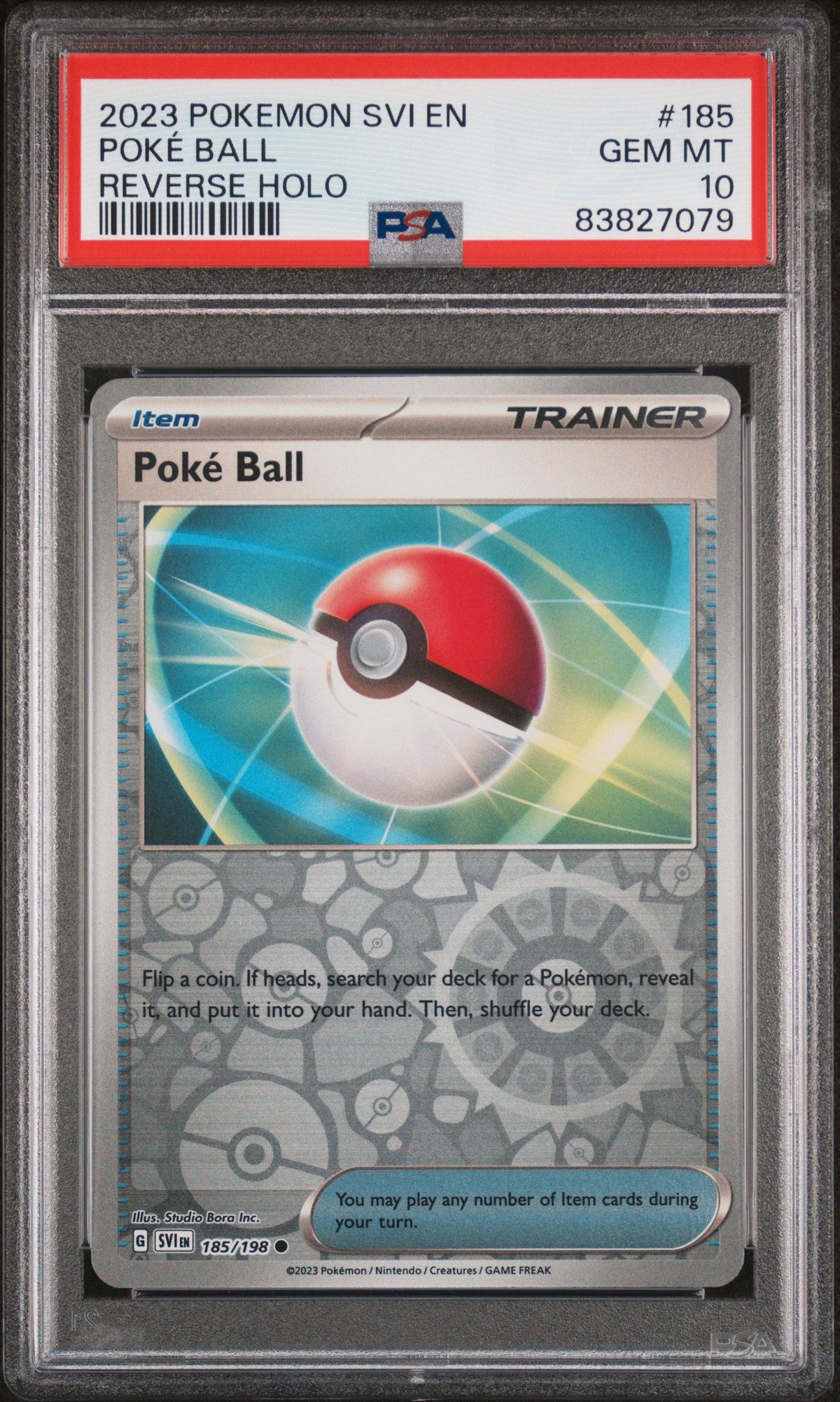 2023 POKEMON SVI EN-SCARLET &amp; VIOLET POKÉ BALL REVERSE HOLO #185 PSA 10
