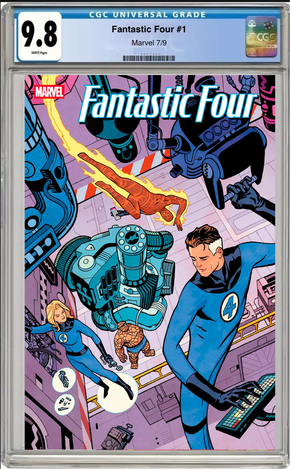 Fantastic Four #1 Cliff Chiang Cover comic book with CGC 9.8 grading label