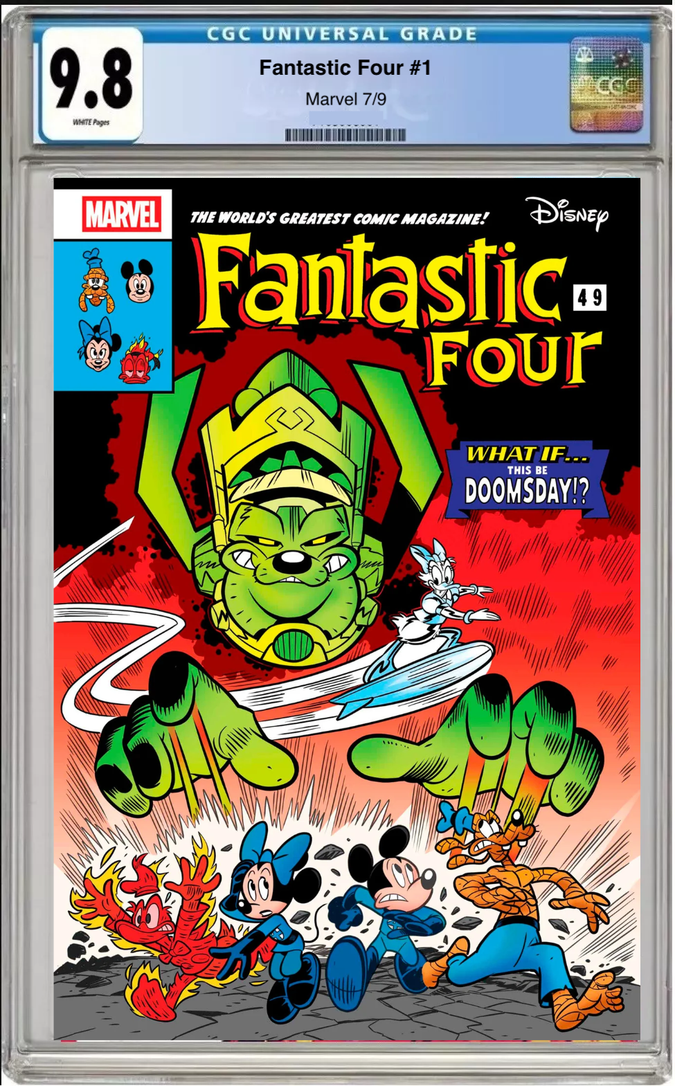 Fantastic Four #1 Disney What If Cover comic book with CGC 9.8 grading label