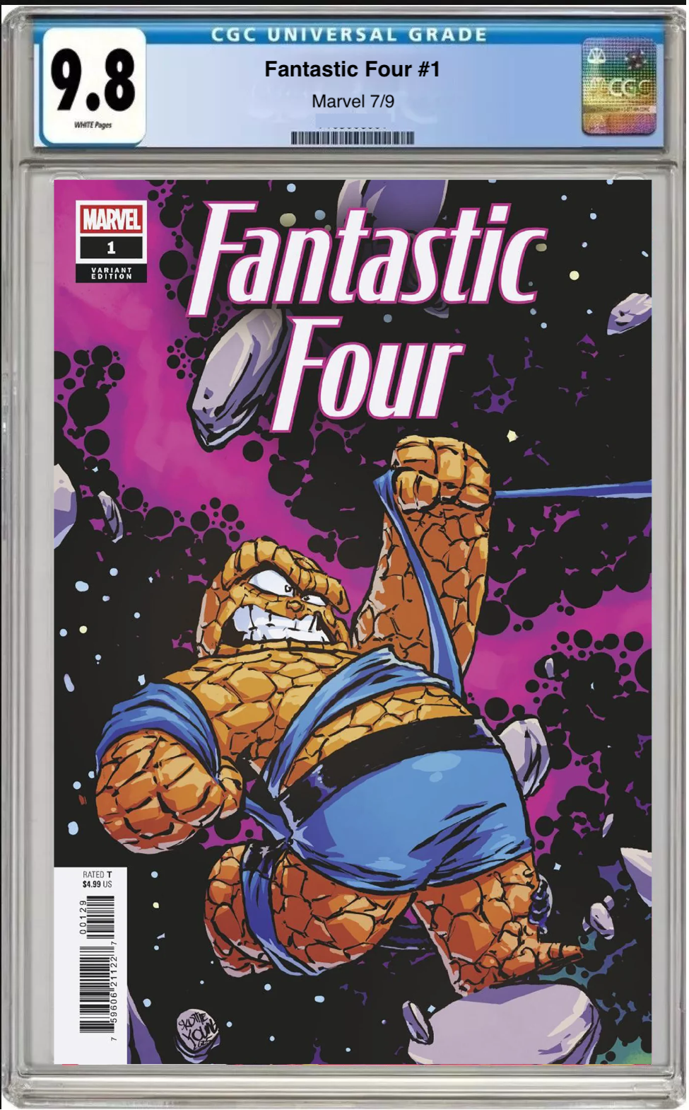 Fantastic Four #1 Skottie Young Cover comic book with CGC 9.8 grading label