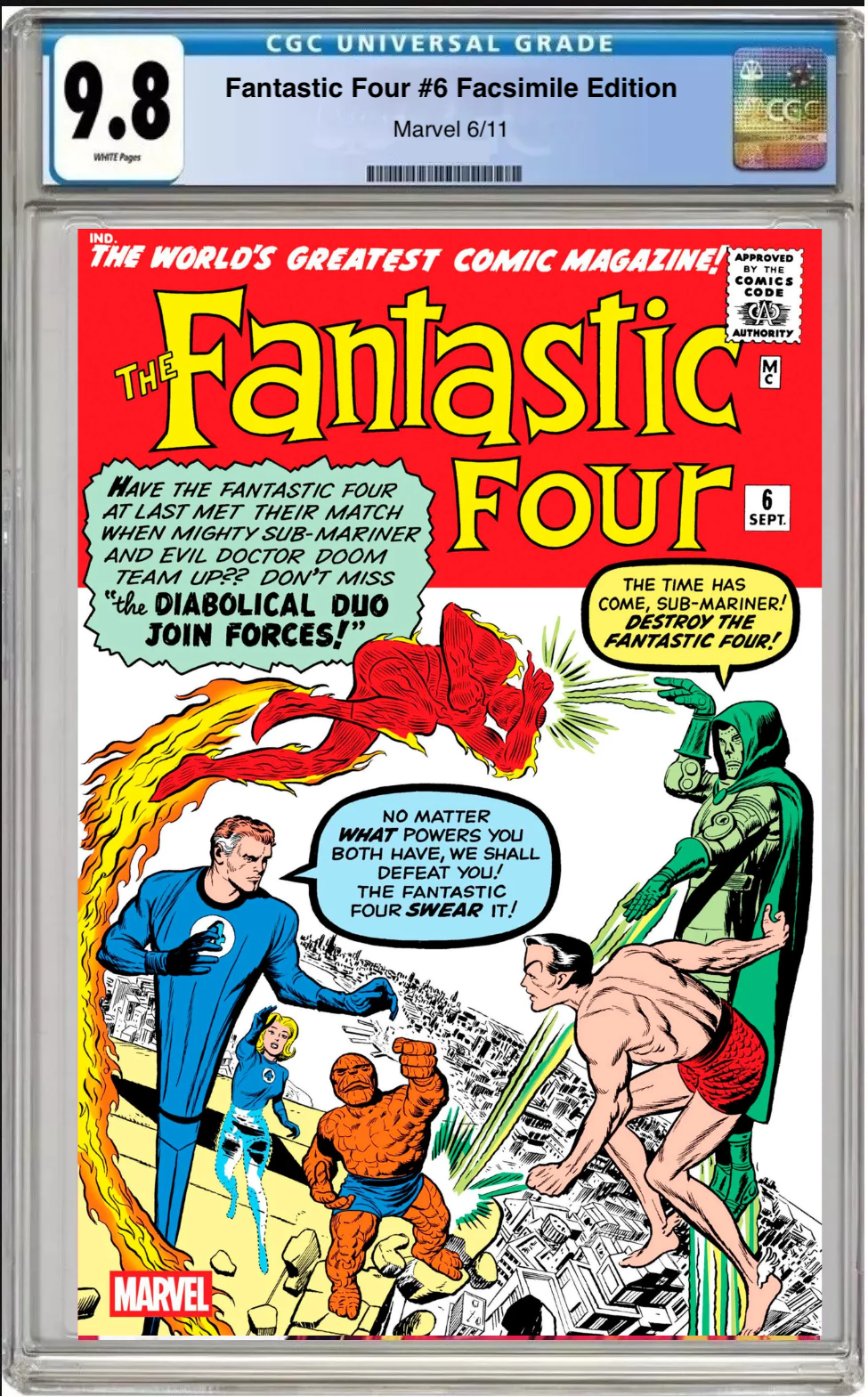 Fantastic Four #6 – CGC Graded 9.8 – Facsimile Edition
