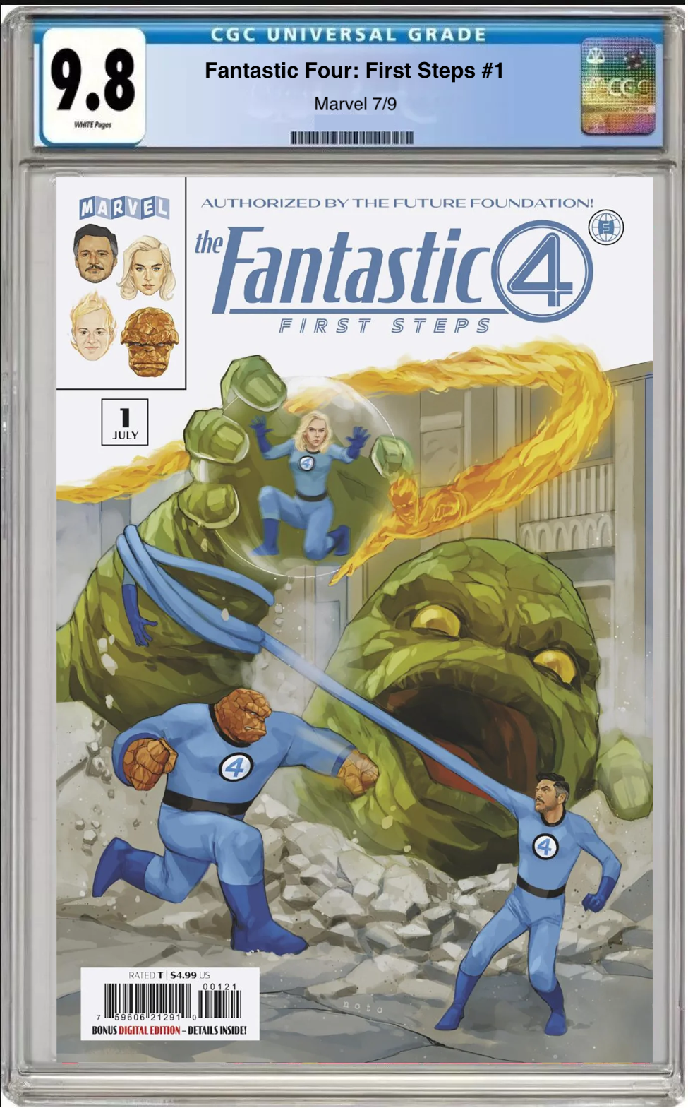 Fantastic Four First Steps #1 Phil Noto Cover B comic book with CGC 9.8 grading label