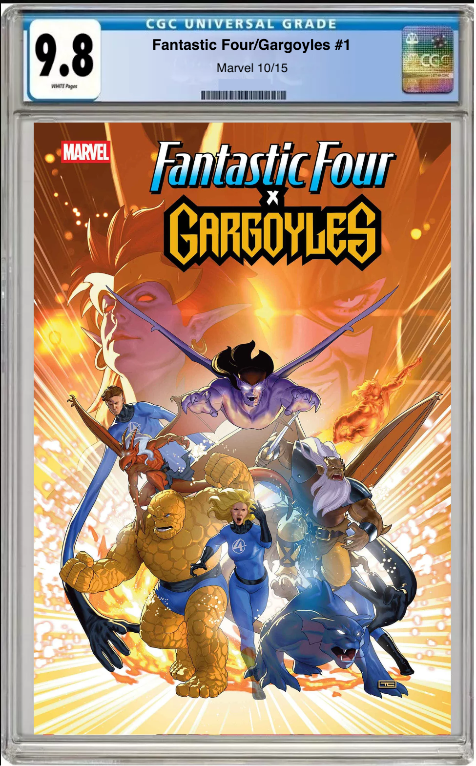 Comic book cover of Fantastic Four/Gargoyles #1 Main Cover with CGC grading label.