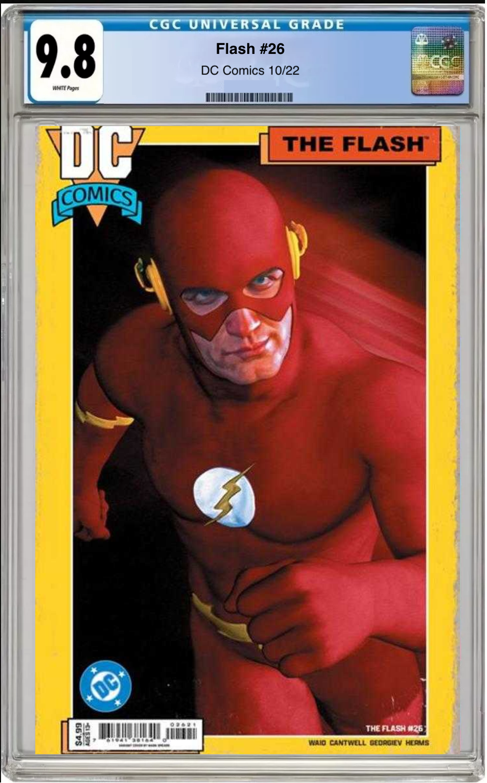 Comic book cover of Flash #26 Cover C Mark Spears with CGC 9.8 grading label.