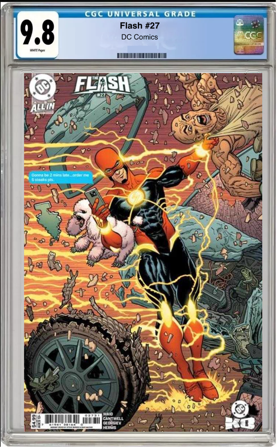 Comic book cover of The Flash #27 Cover C with CGC grading label.