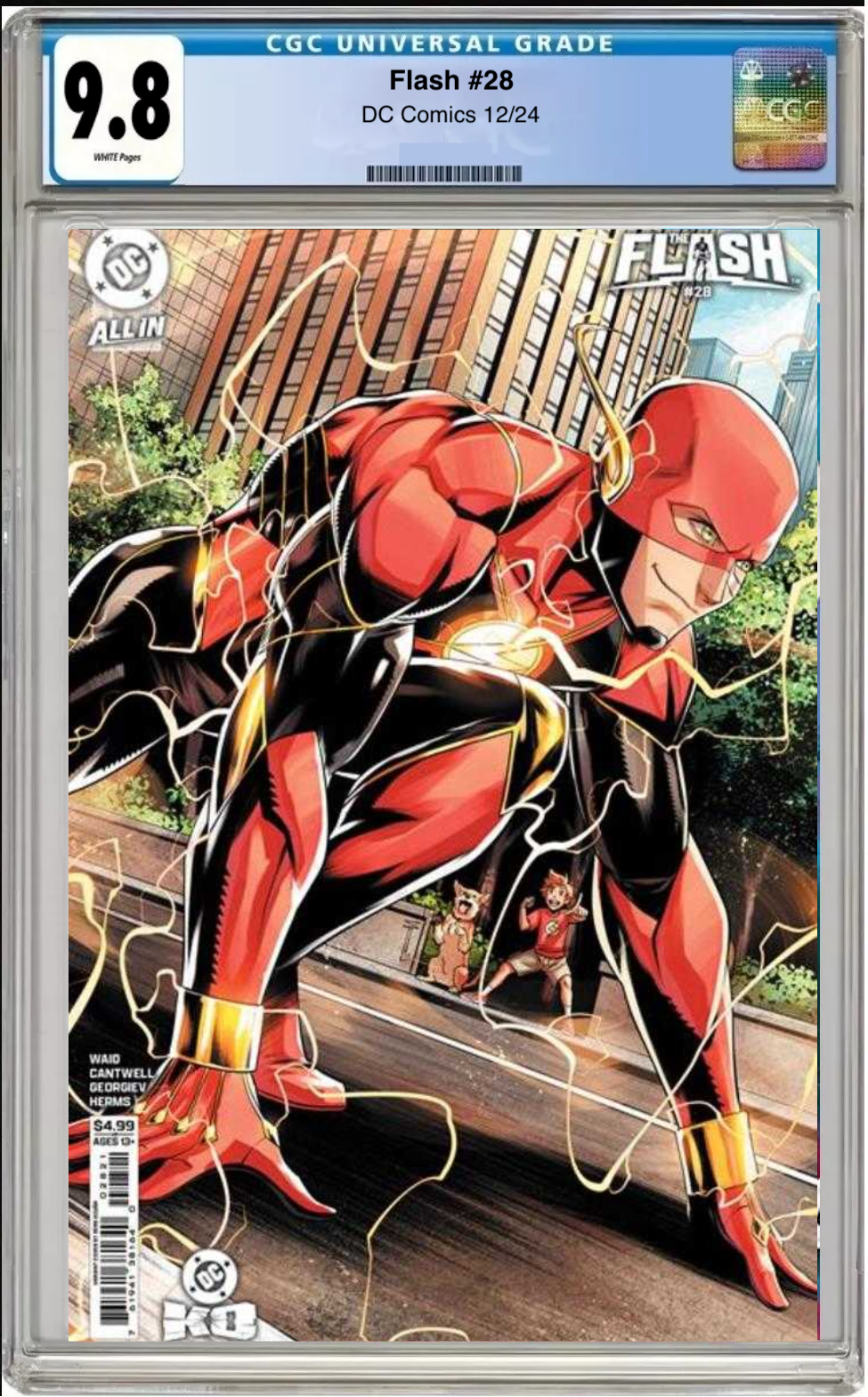 Comic book cover of Flash #28 Cover C with CGC grading label.