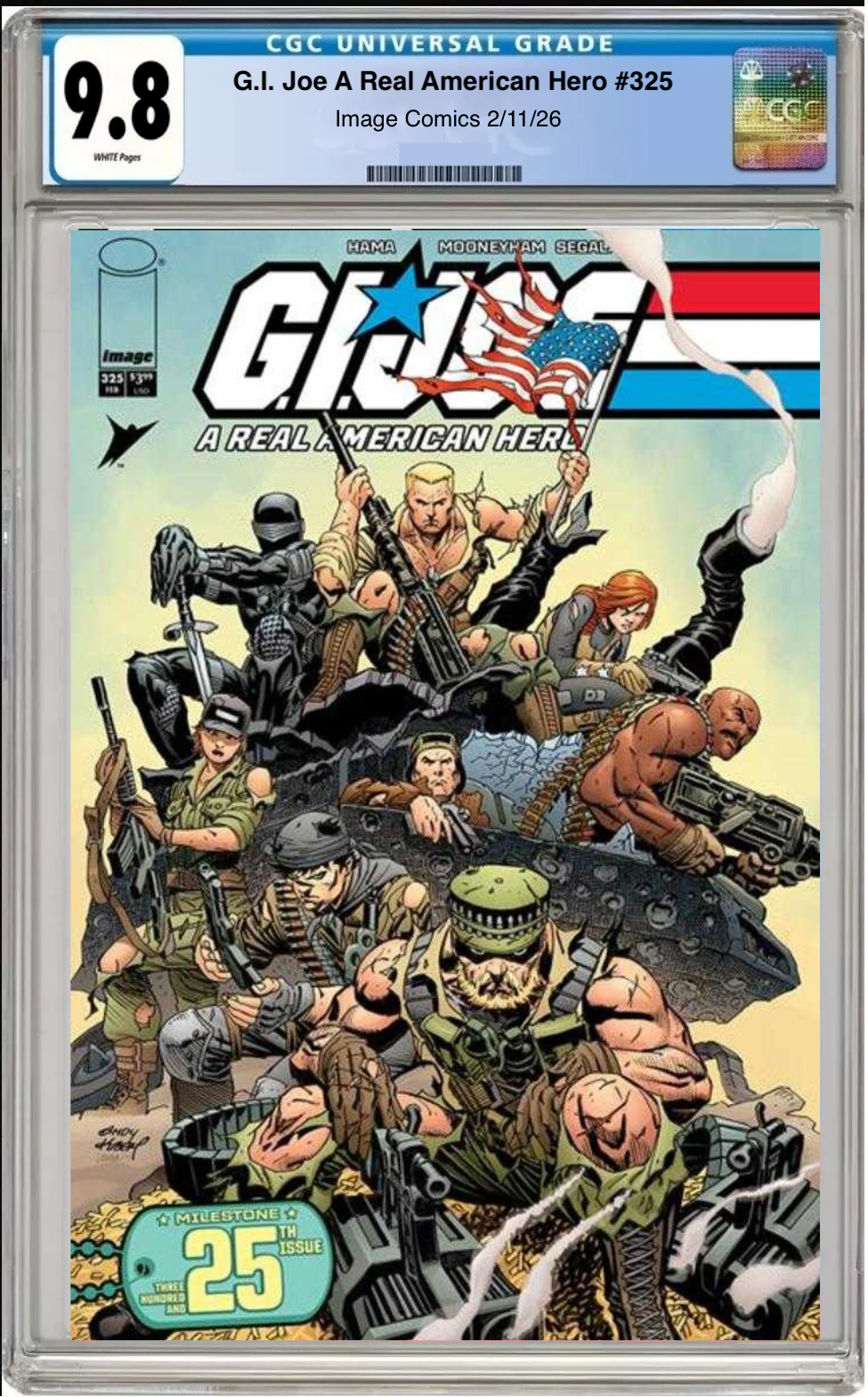 Comic book cover of G.I. Joe: A Real American Hero #325 Cover A with CGC grading label.