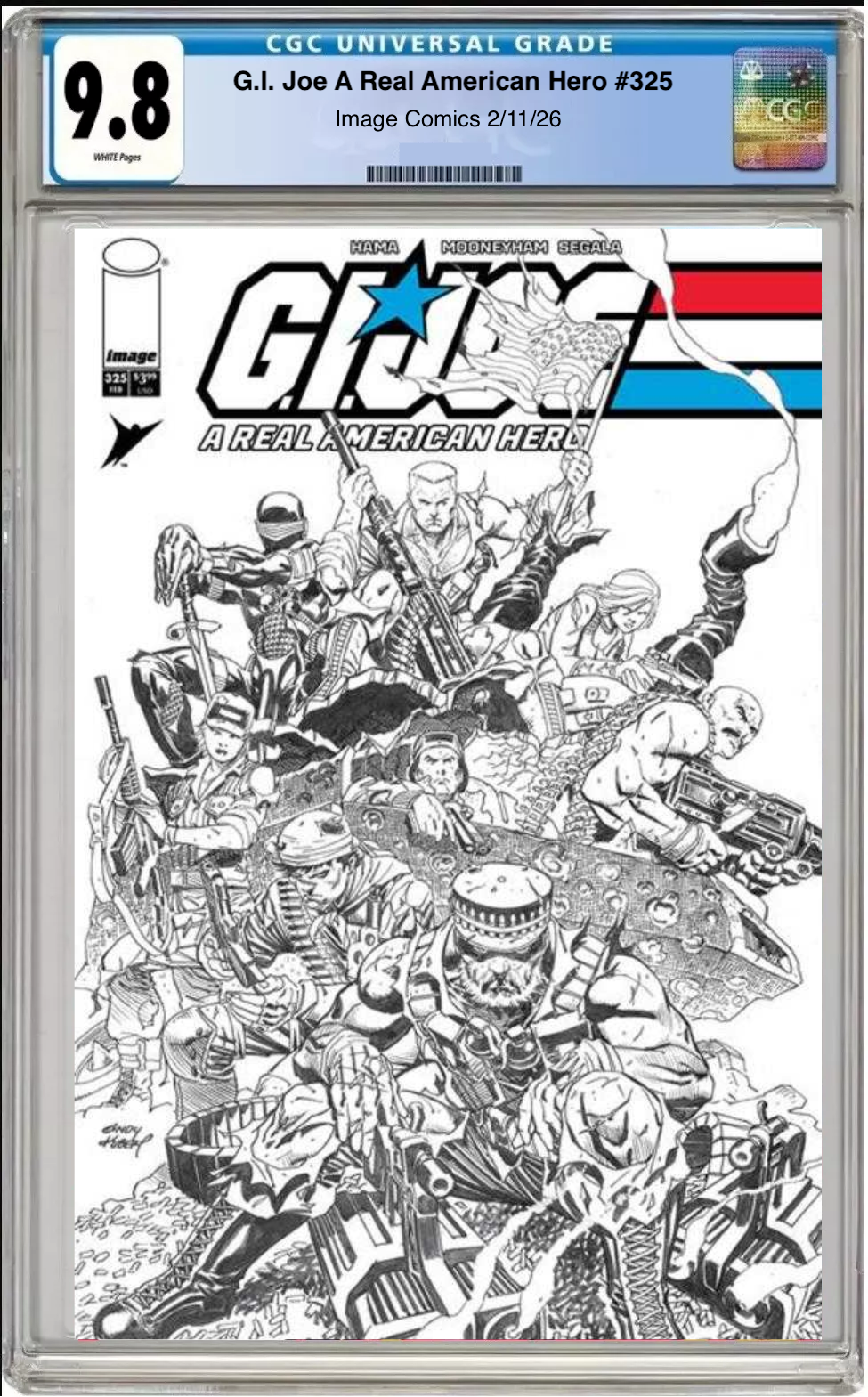 Comic book cover of G.I. Joe: A Real American Hero #325 Cover B with CGC grading label.