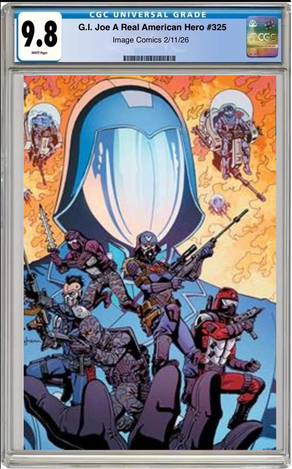 Comic book cover of G.I. Joe: A Real American Hero #325 Cover D Wraparound with CGC grading label. back