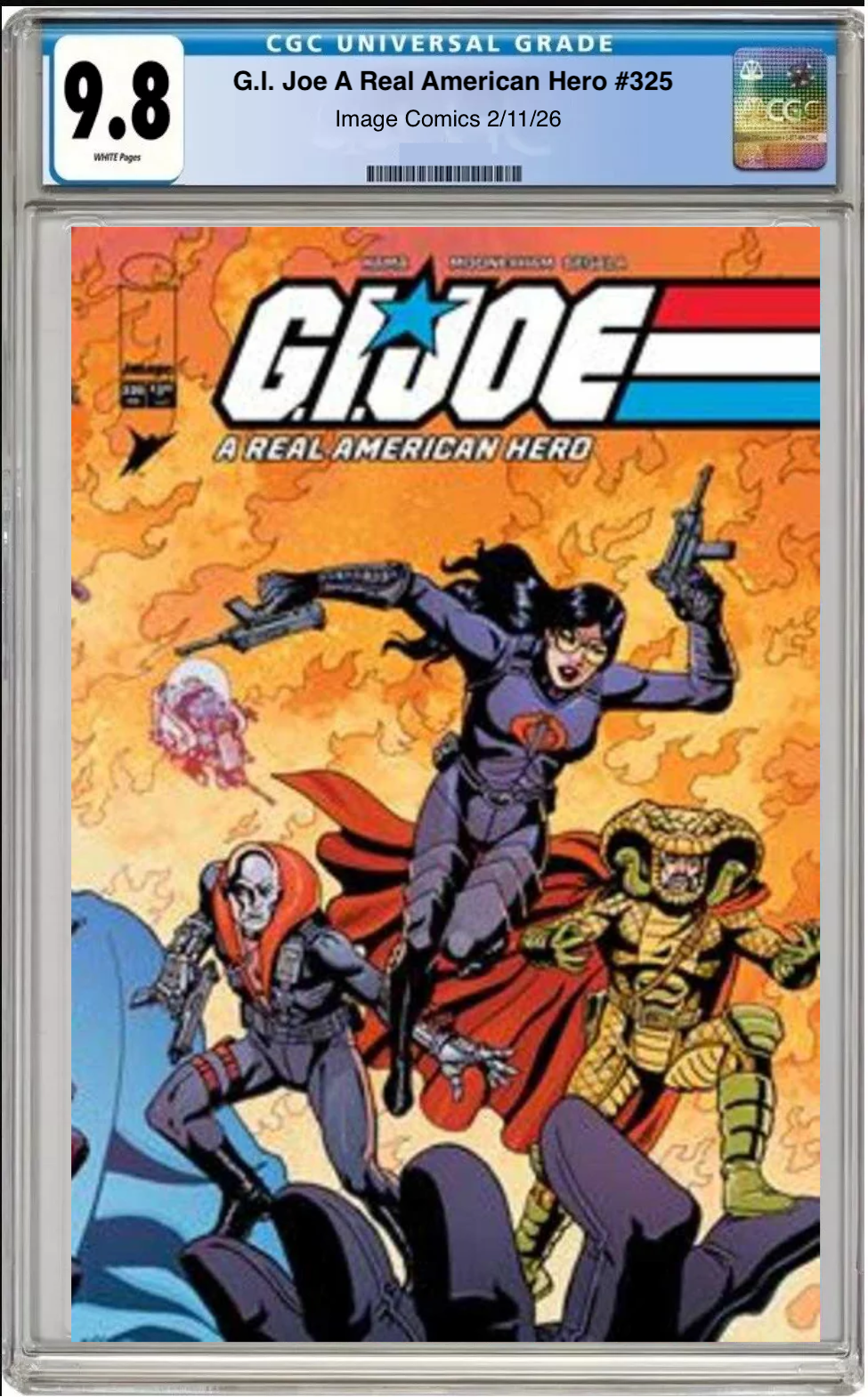 Comic book cover of G.I. Joe: A Real American Hero #325 Cover D Wraparound with CGC grading label. front