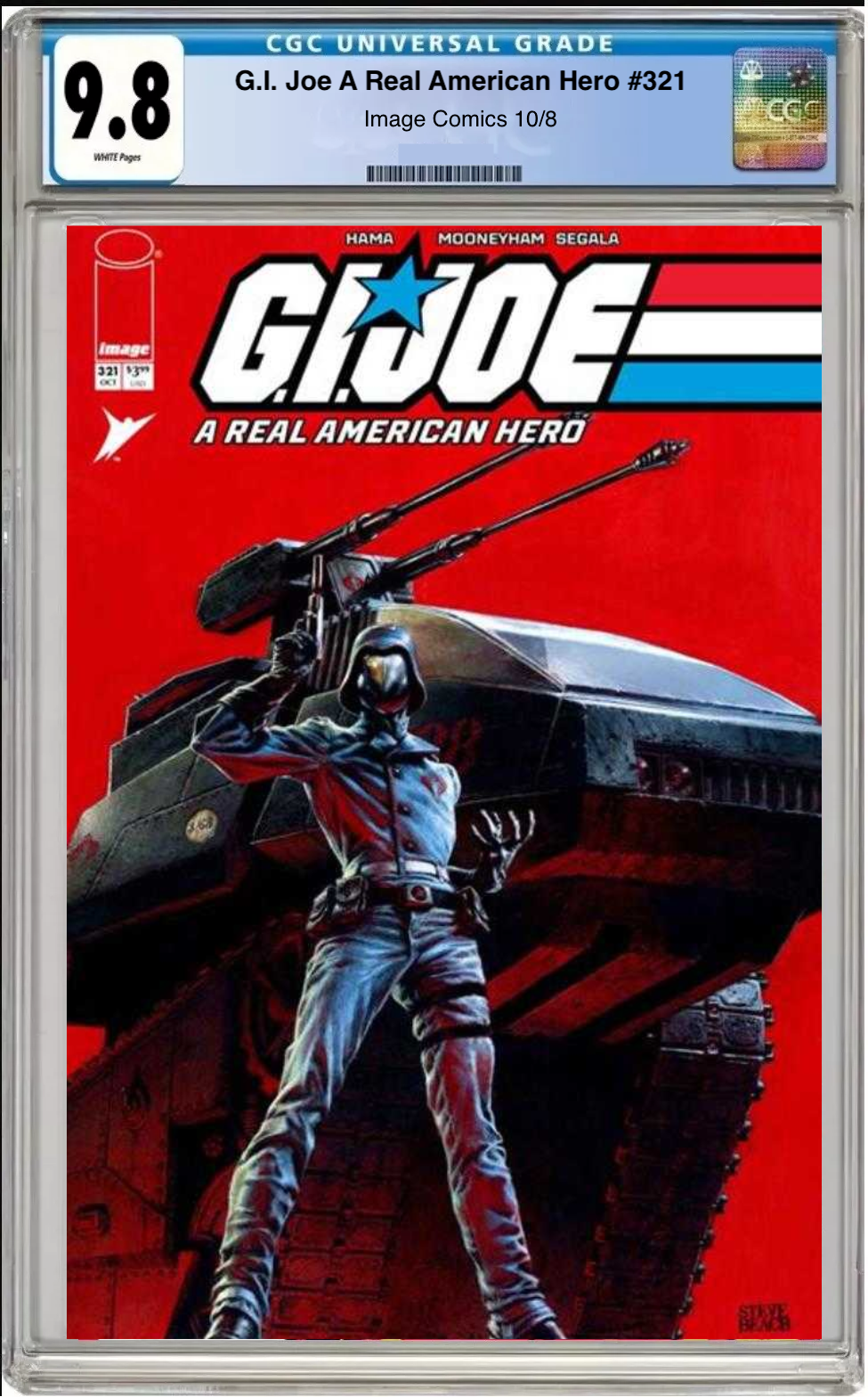 Comic book cover of G.I. Joe: A Real American Hero #321 Cover C 1:10 Variant with CGC grading label