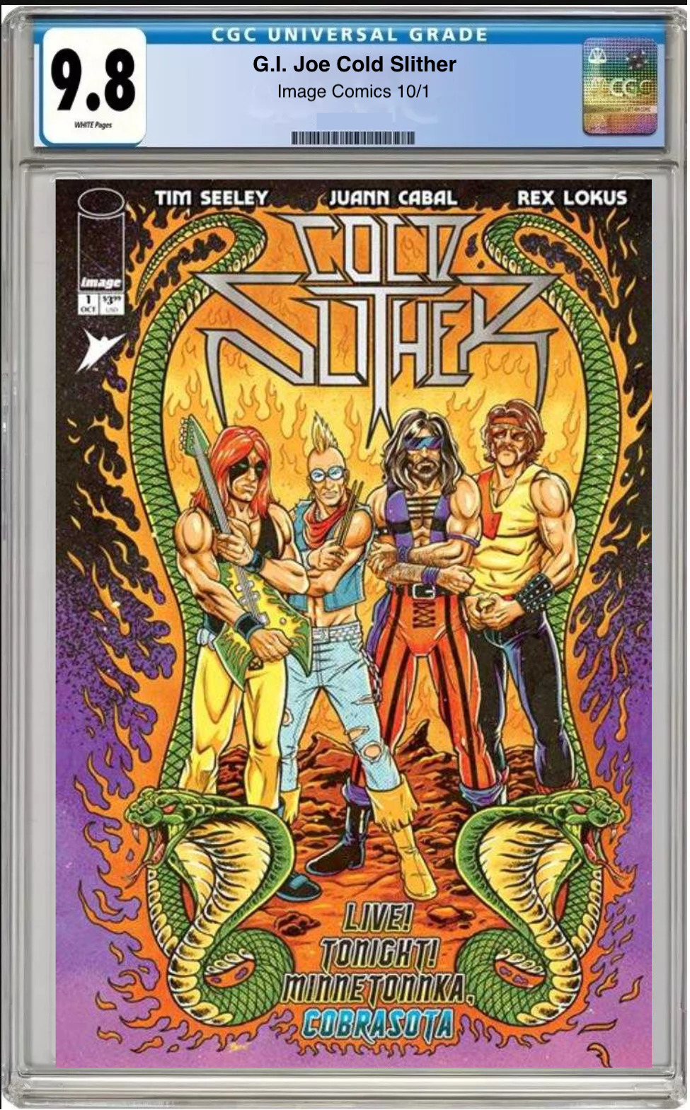 Comic book cover of G.I. Joe: Cold Slither Cover C with CGC grading label