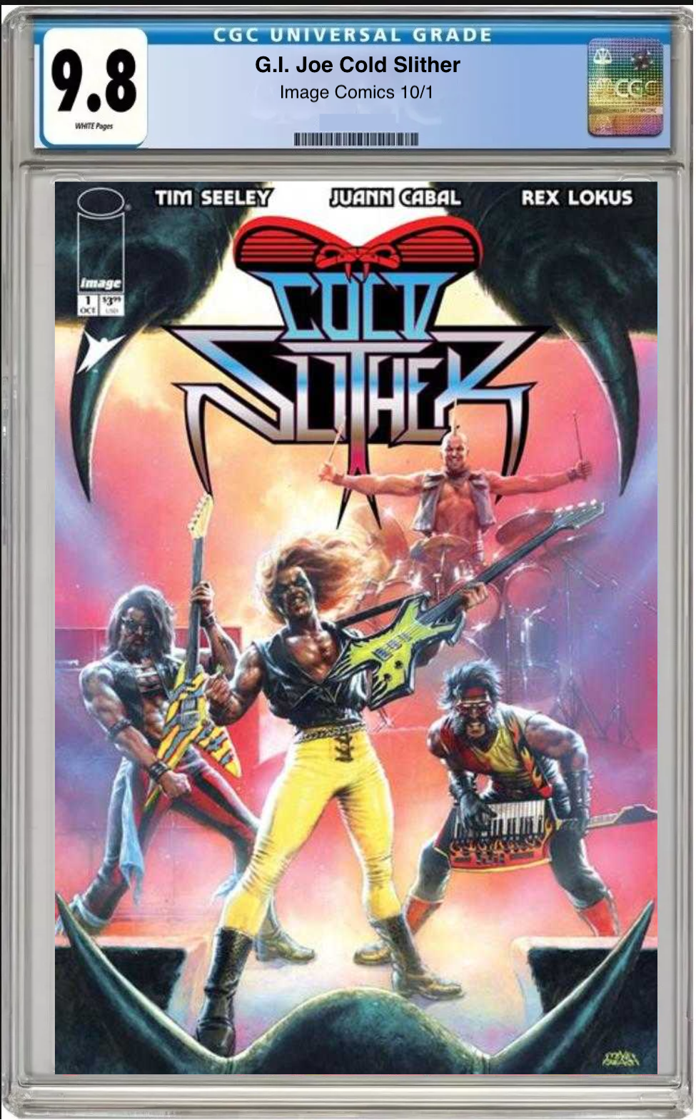 Comic book cover of G.I. Joe: Cold Slither Main Cover with CGC grading label
