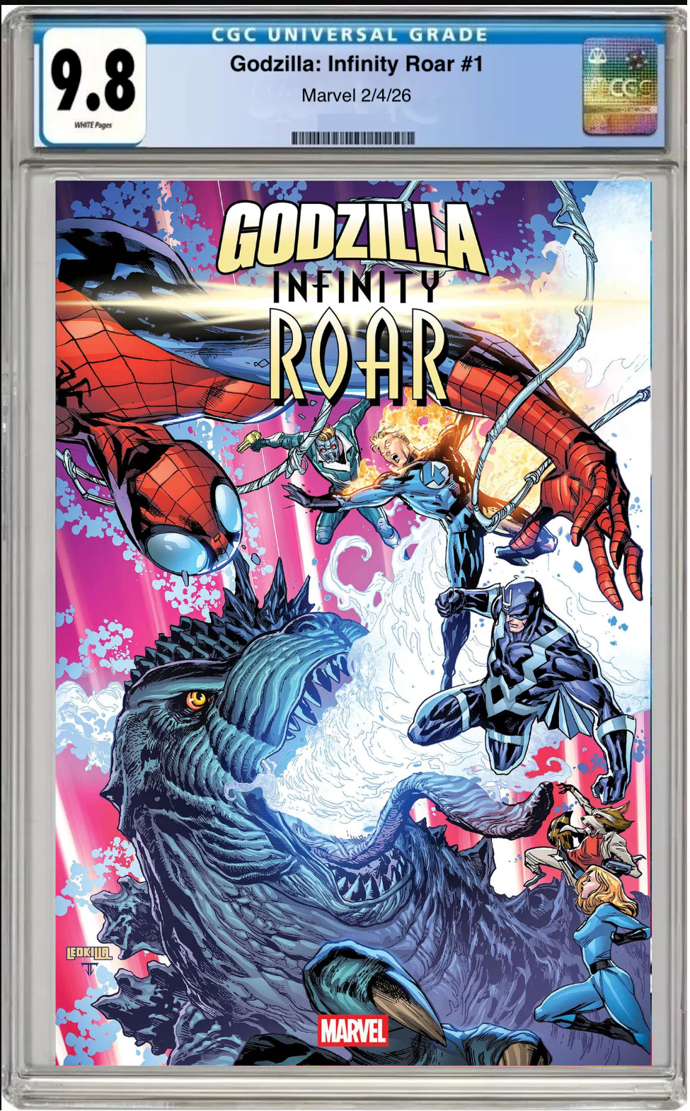 Comic book cover of Godzilla: Infinity Roar #1 Main Cover with CGC grading label