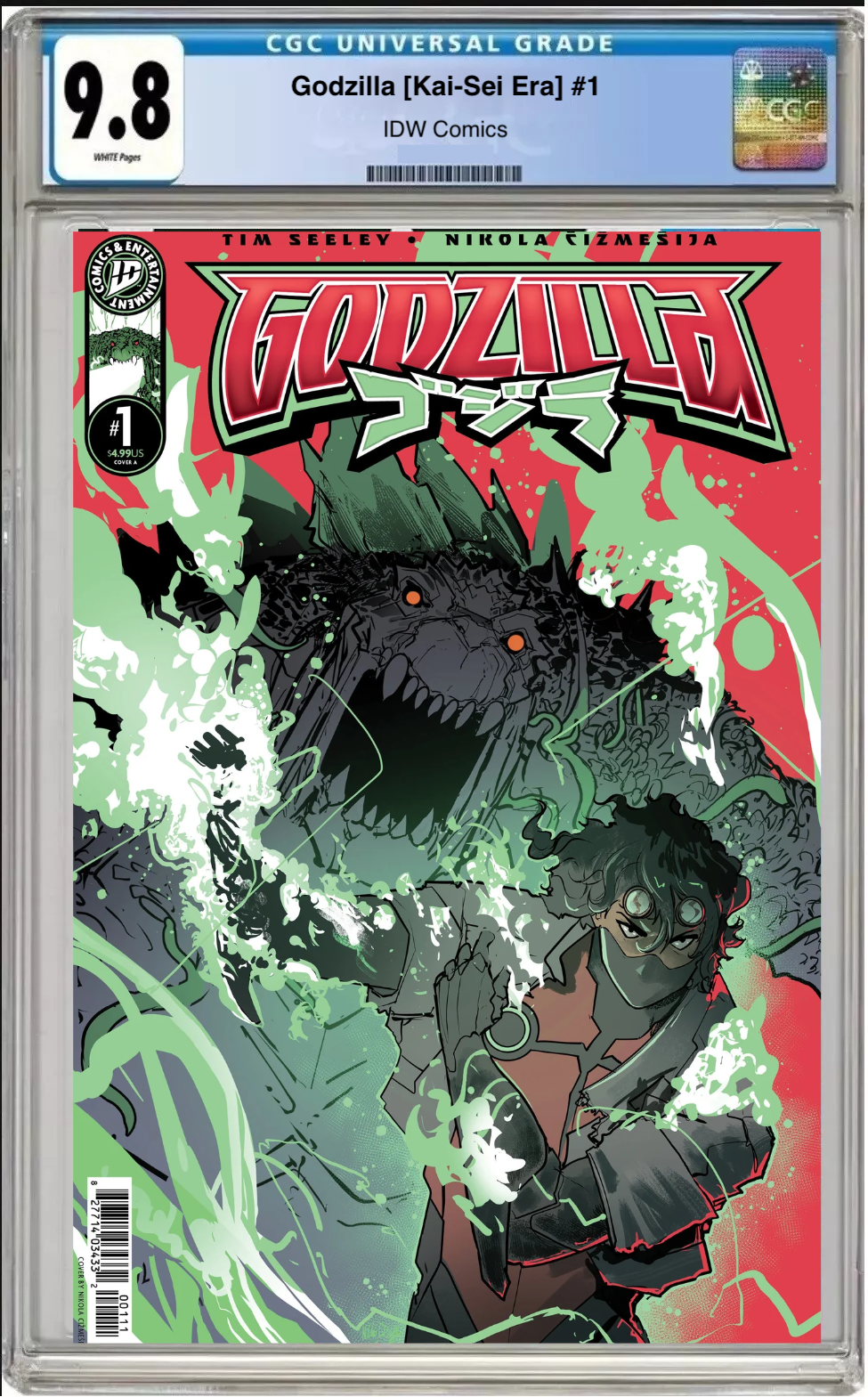 Godzilla Kai-Sei Era #1 Cover F Foil Variant comic book with CGC 9.8 grading label