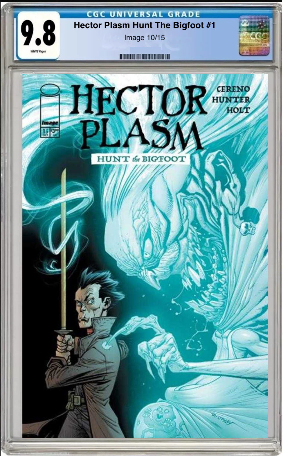Comic book cover of Hector Plasm: Hunt the Bigfoot #1 Cover A with CGC grading label.