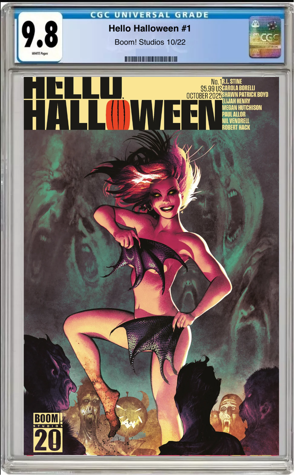 Comic book cover of Hello Halloween #1 Cover A with CGC 9.8 grading label.