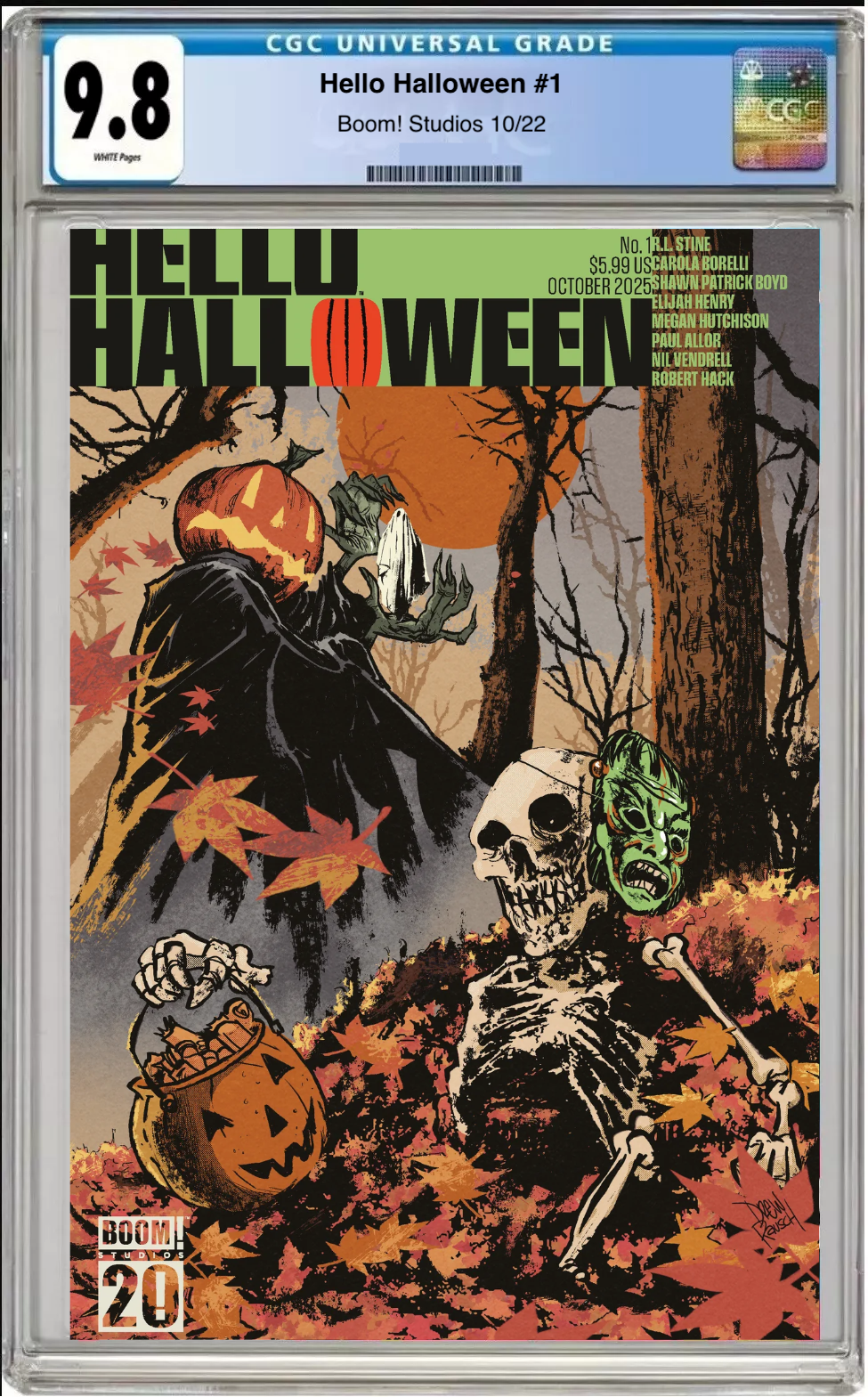 Comic book cover of Hello Halloween #1 Cover B with CGC 9.8 grading label.