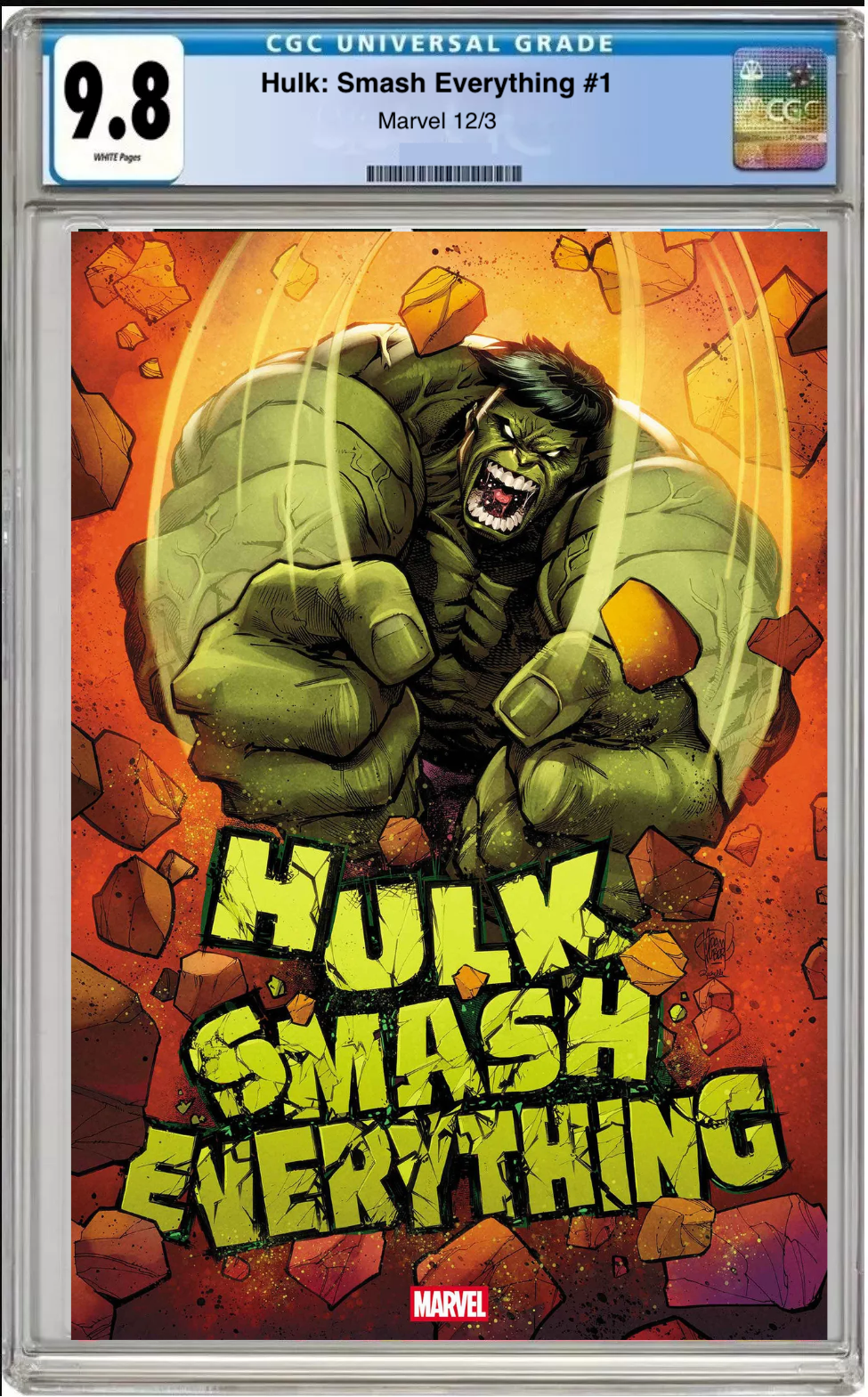 Comic book cover of Hulk Smash Everything #1 Main Cover with CGC grading label.