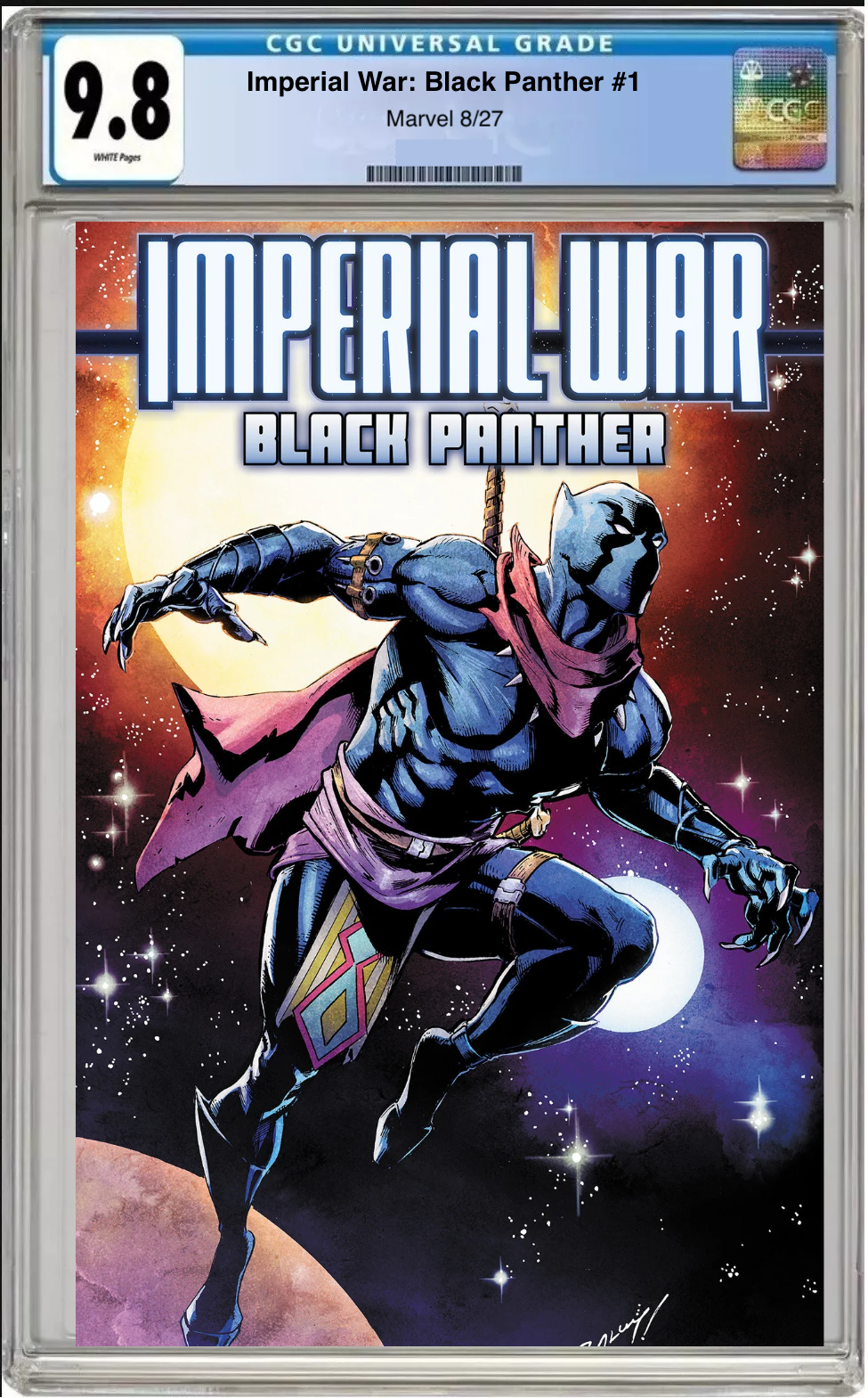 Comic book cover of Imperial War: Black Panther #1 Mark Bagley Cover with CGC grading label.