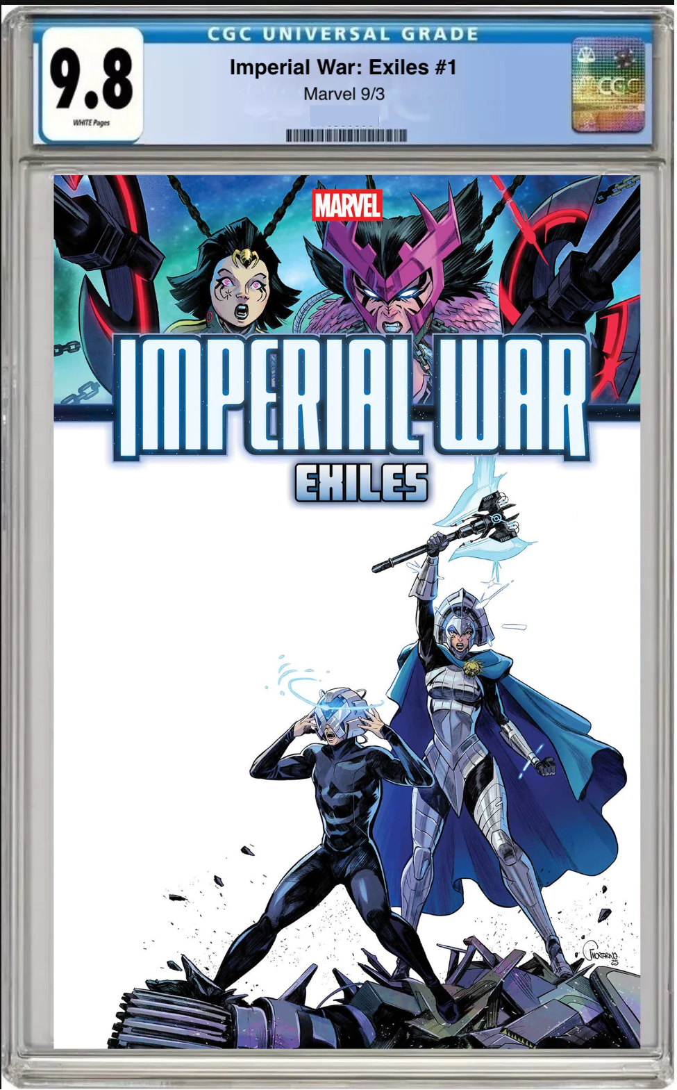 Comic book cover of Imperial War: Exiles #1 Main Cover with CGC 9.8 grading label.