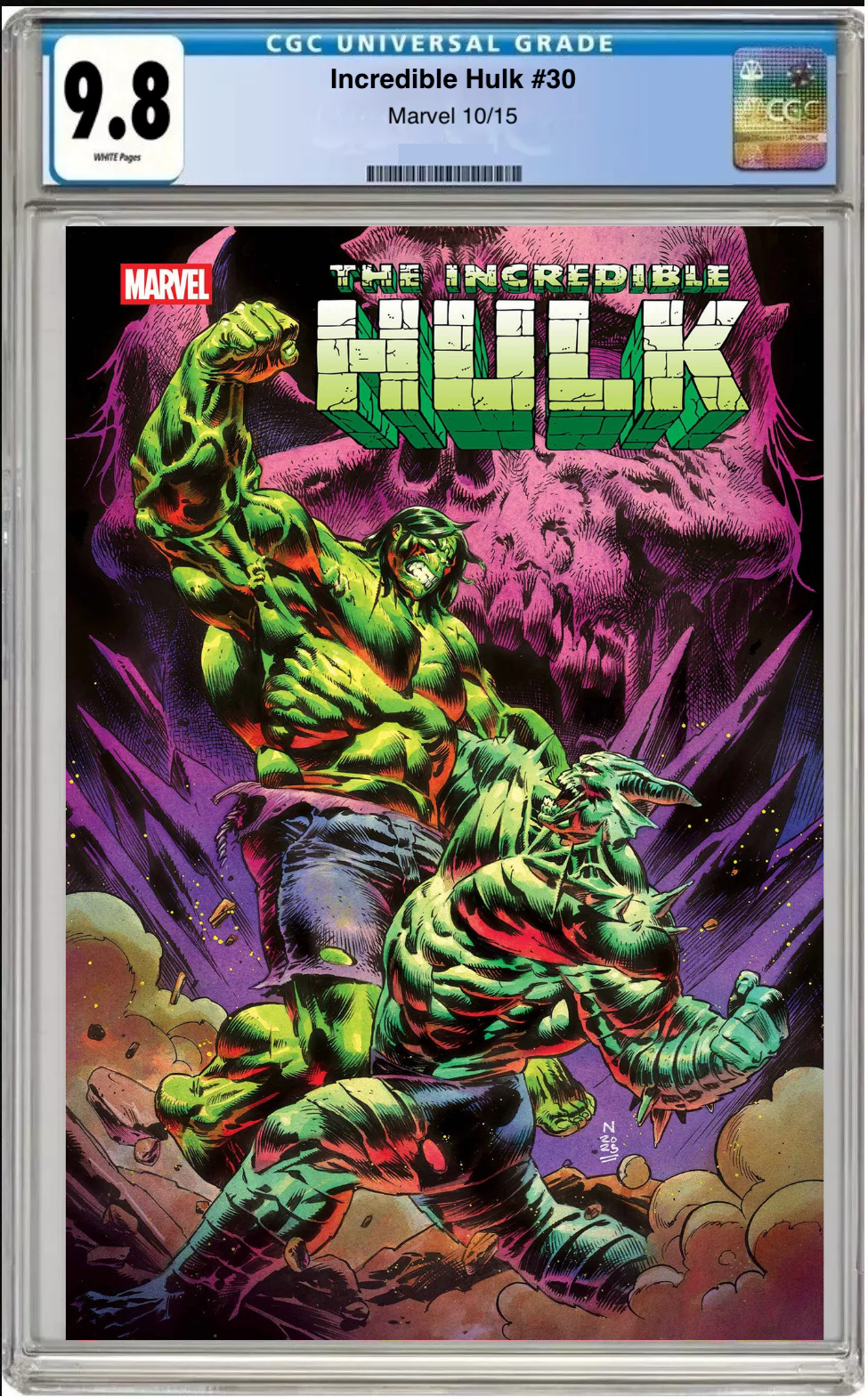 Comic book cover of Incredible Hulk #30 Main Cover with CGC grading label.