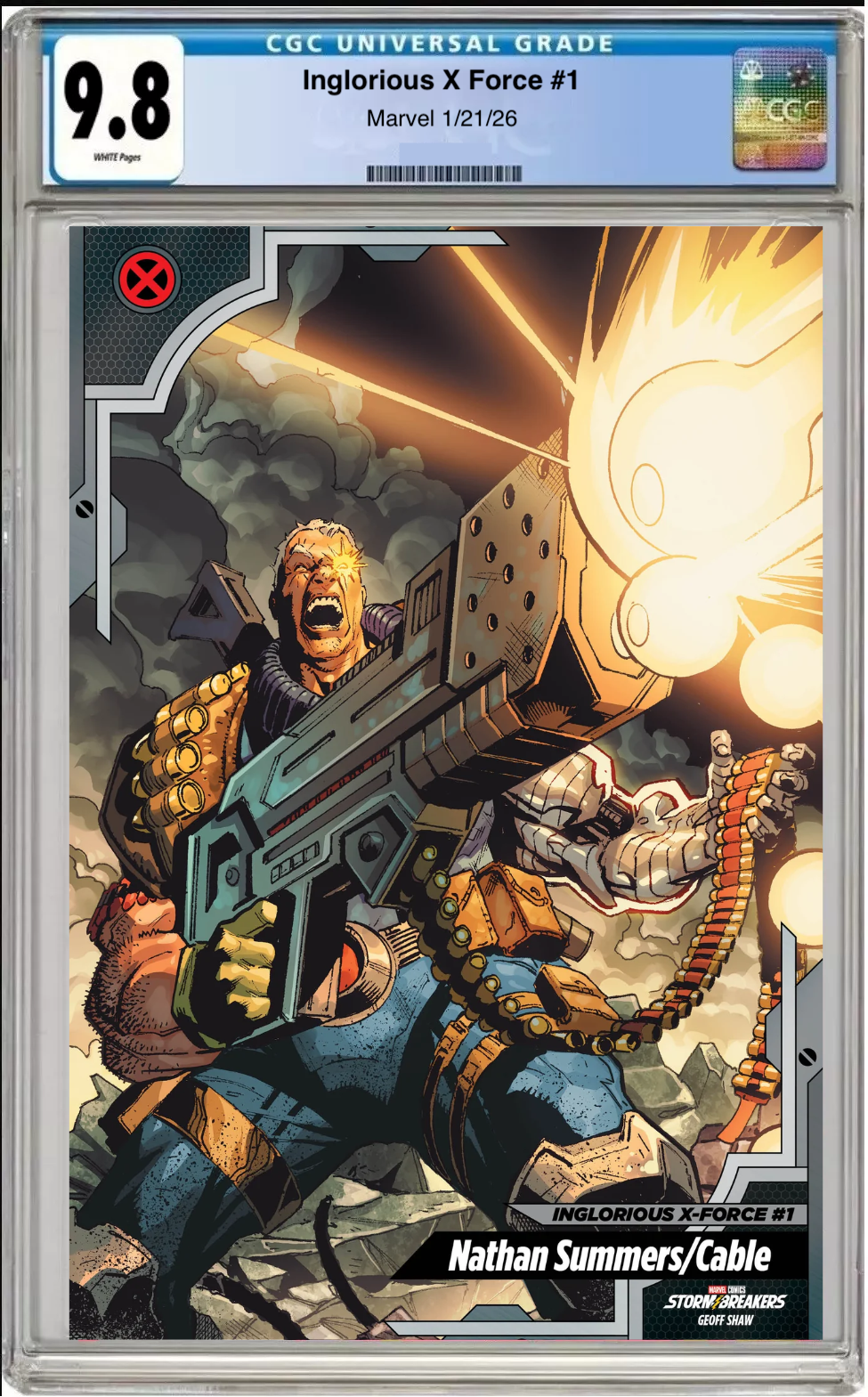 Inglorious X-Force #1 – CGC Graded 9.8 Geoff Shaw X-Men Trading Card Cover
