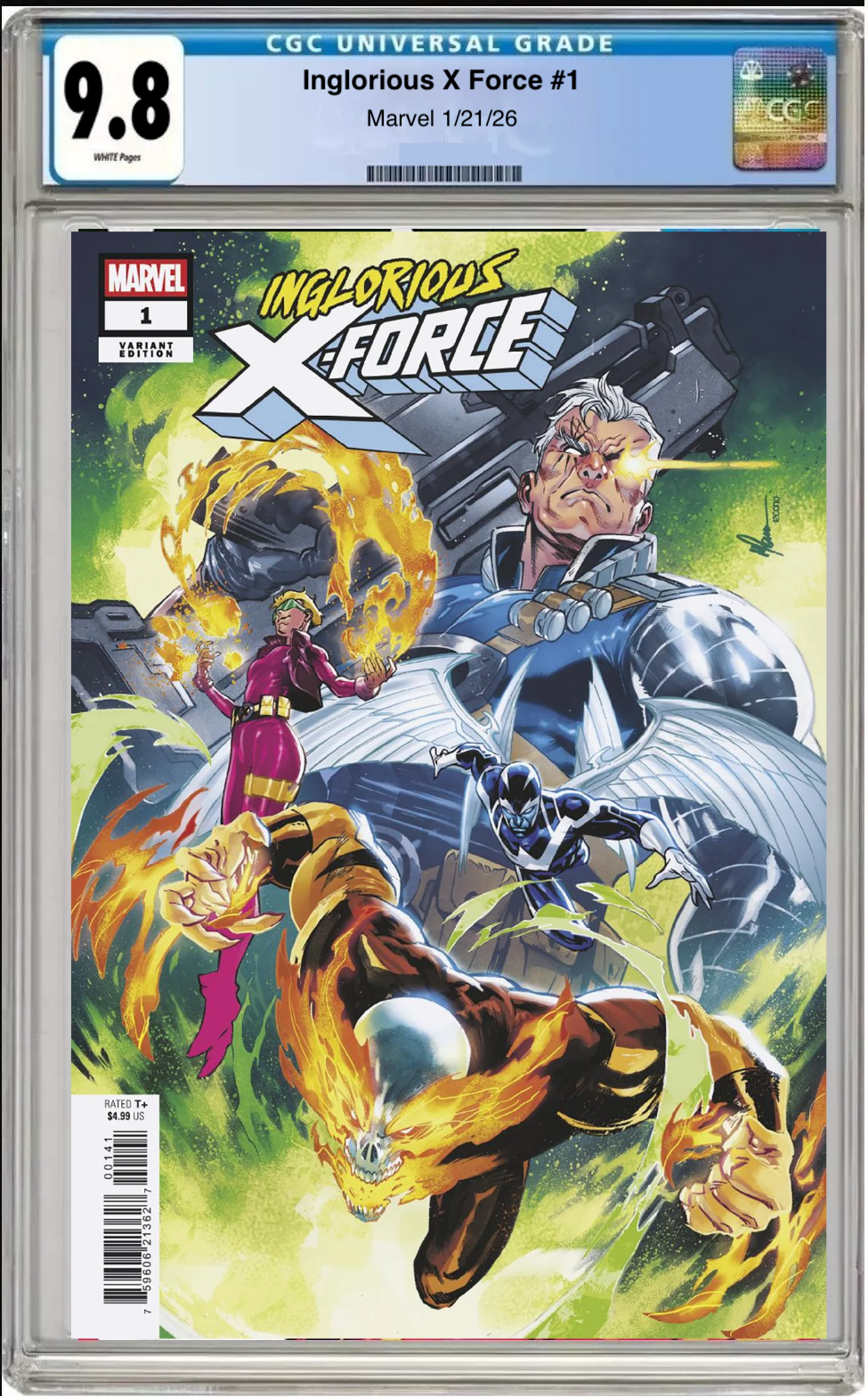 Comic book cover of Inglorious X-Force #1 Francesco Manna Cover with CGC grading label.