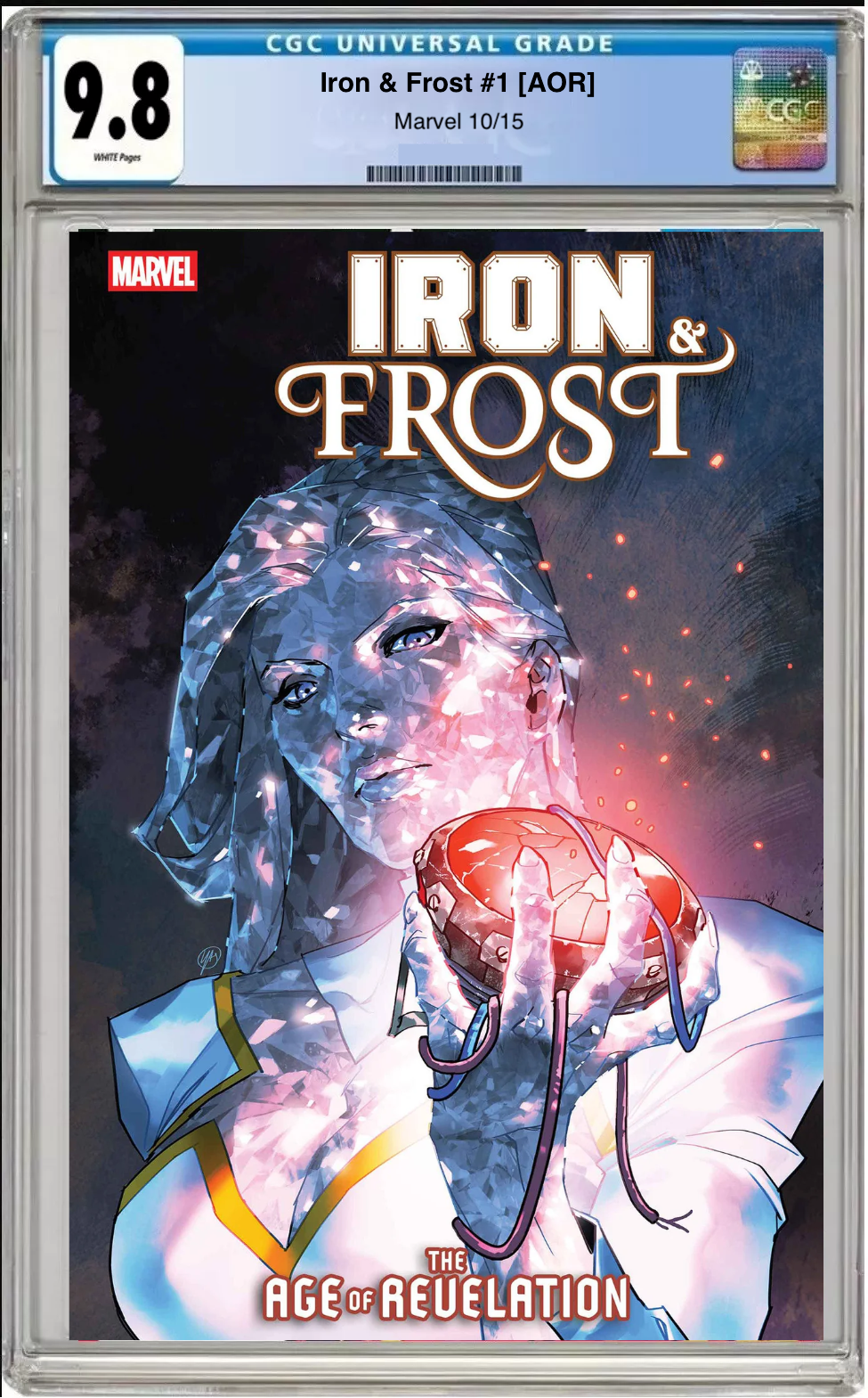 Comic book cover of Iron Frost #1 Yasmine Putri variant with CGC grading label.