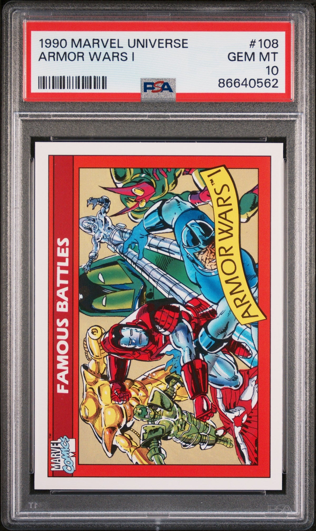 1990 MARVEL UNIVERSE ARMOR WARS I  #108 - PSA 10
